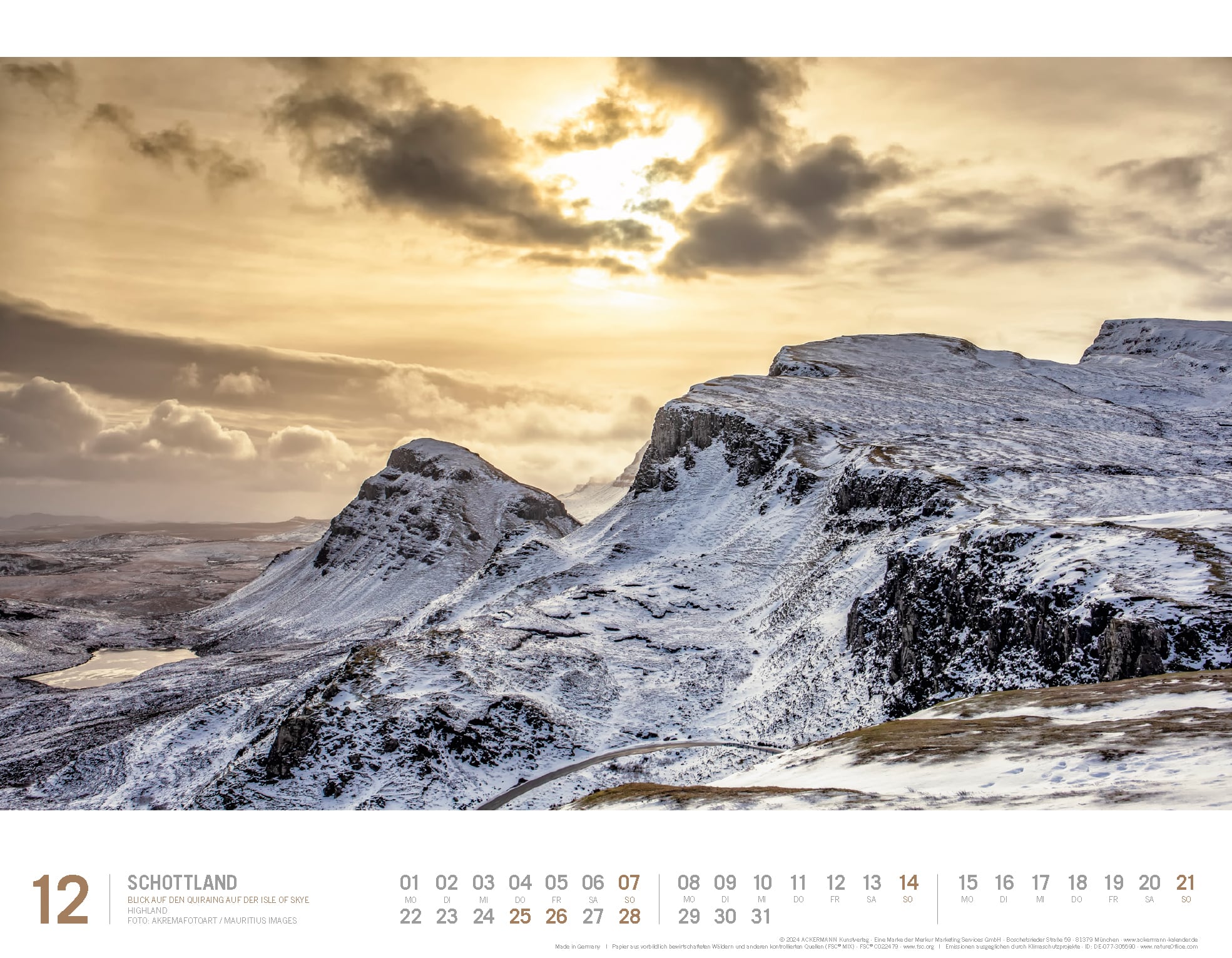 Ackermann Calendar Scotland 2025 - Inside View 12