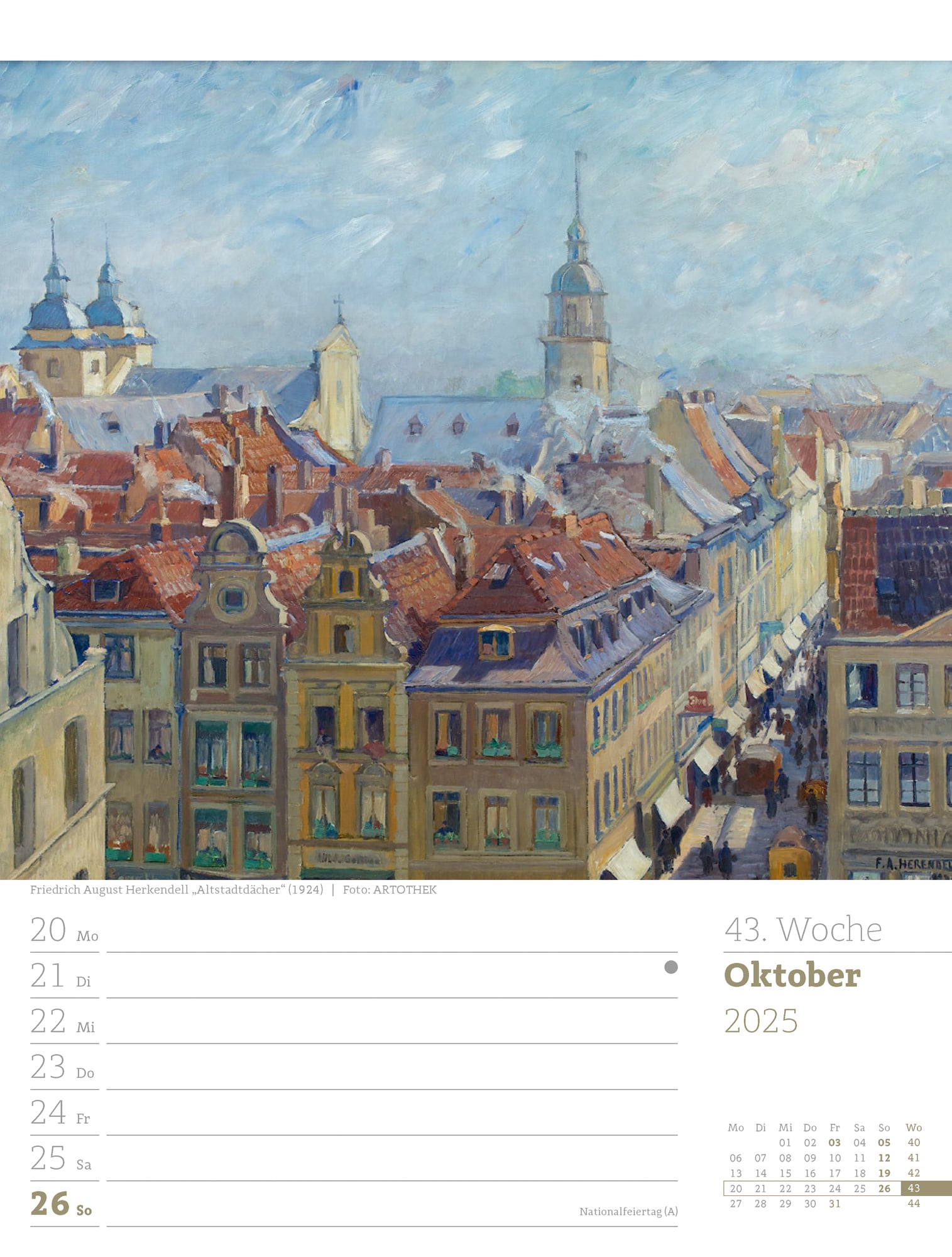 Ackermann Calendar World of Art 2025 - Weekly Planner - Inside View 46