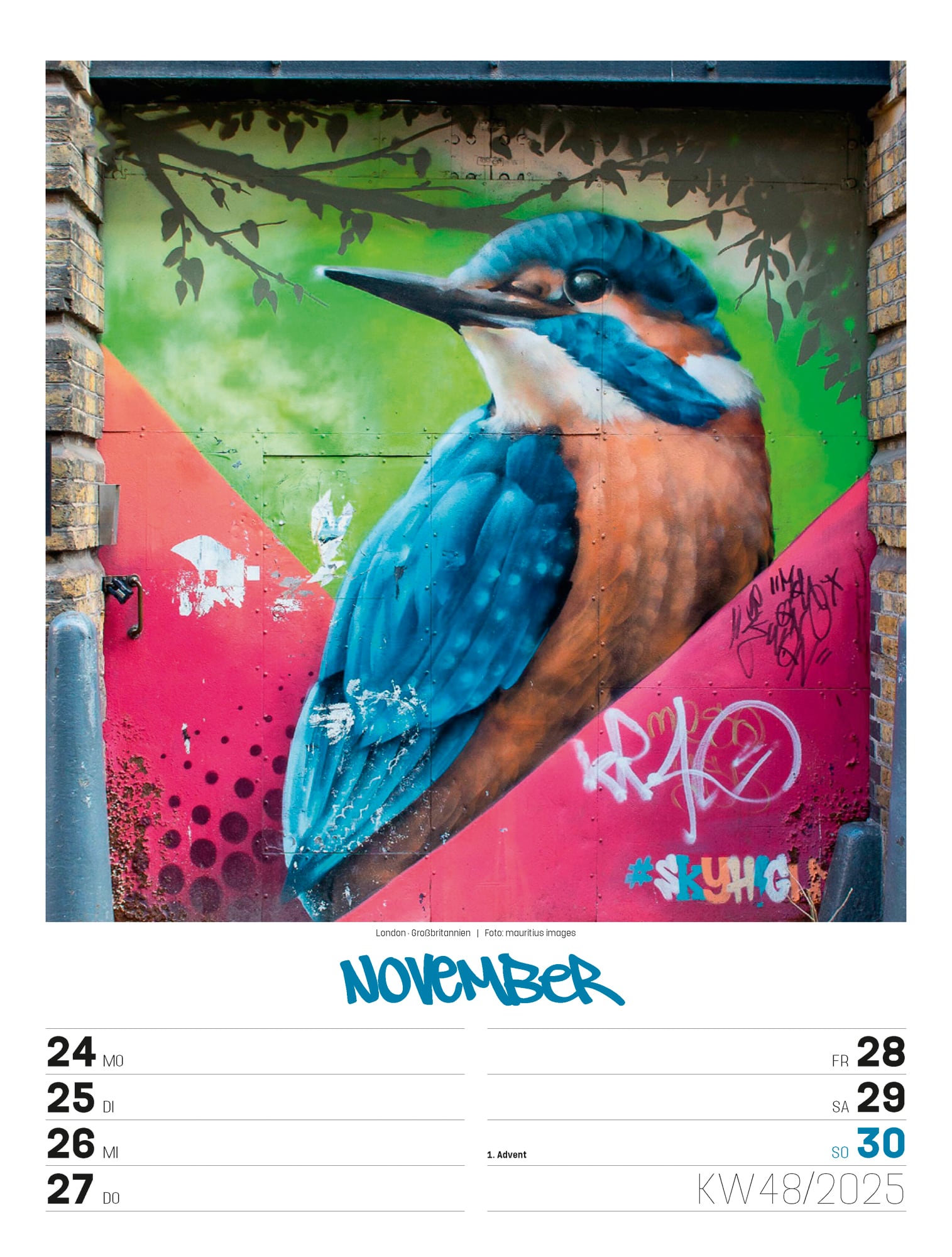 Ackermann Calendar Street Art 2025 - Weekly Planner - Inside View 51