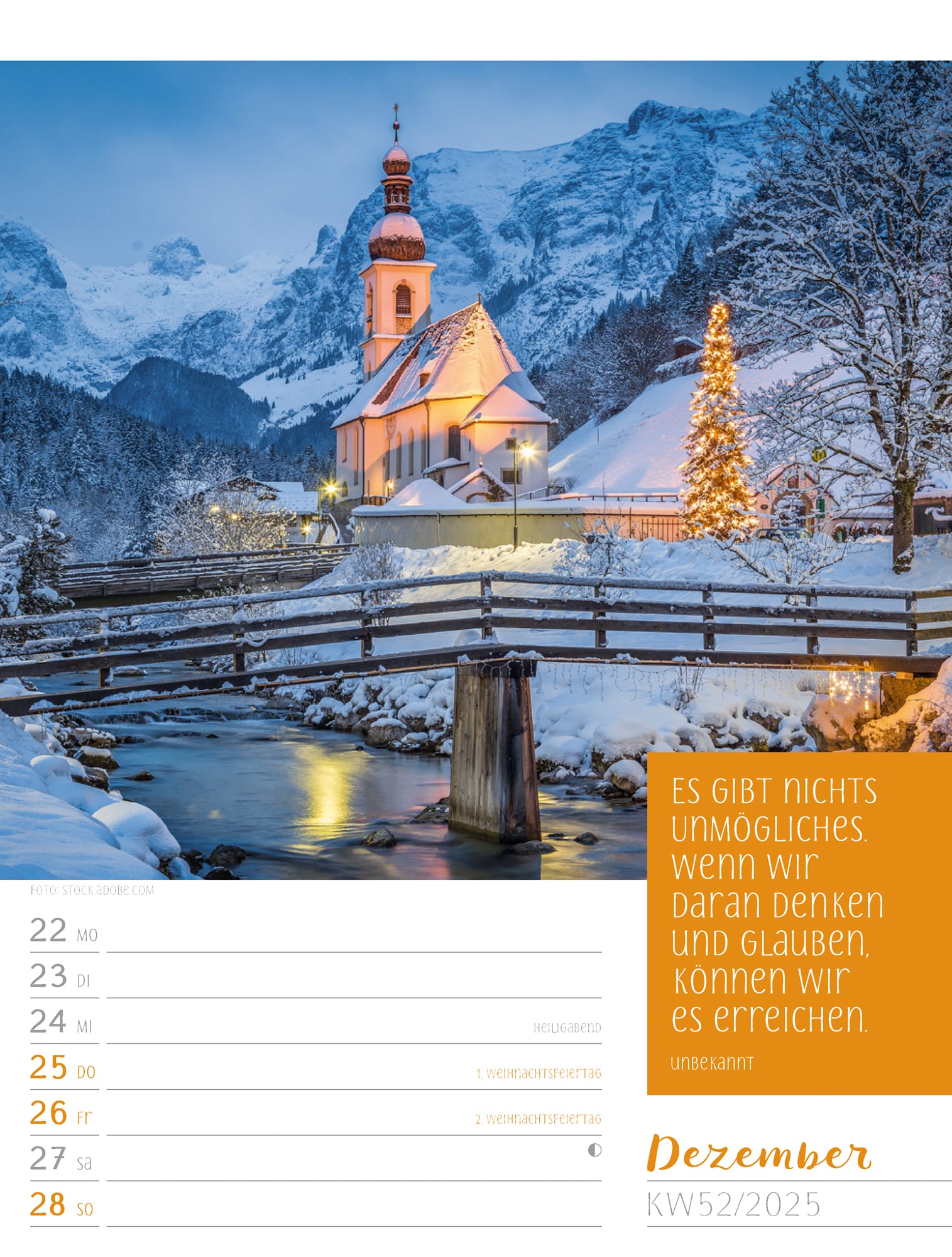 Ackermann Calendar Moments 2025 - Weekly Planner - Inside View 55