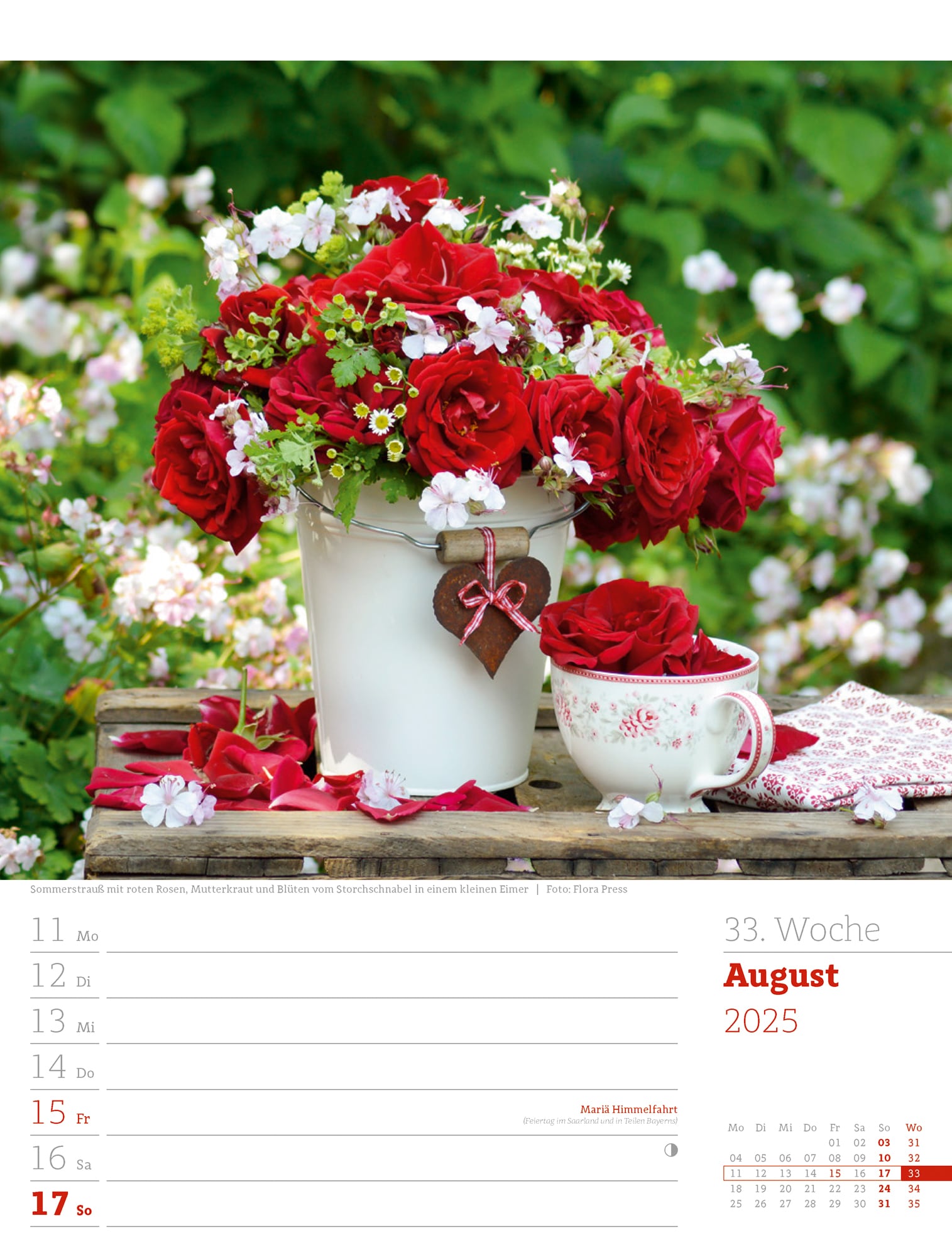 Ackermann Calendar Beautiful Gardens 2025 - Weekly Planner - Inside View 36