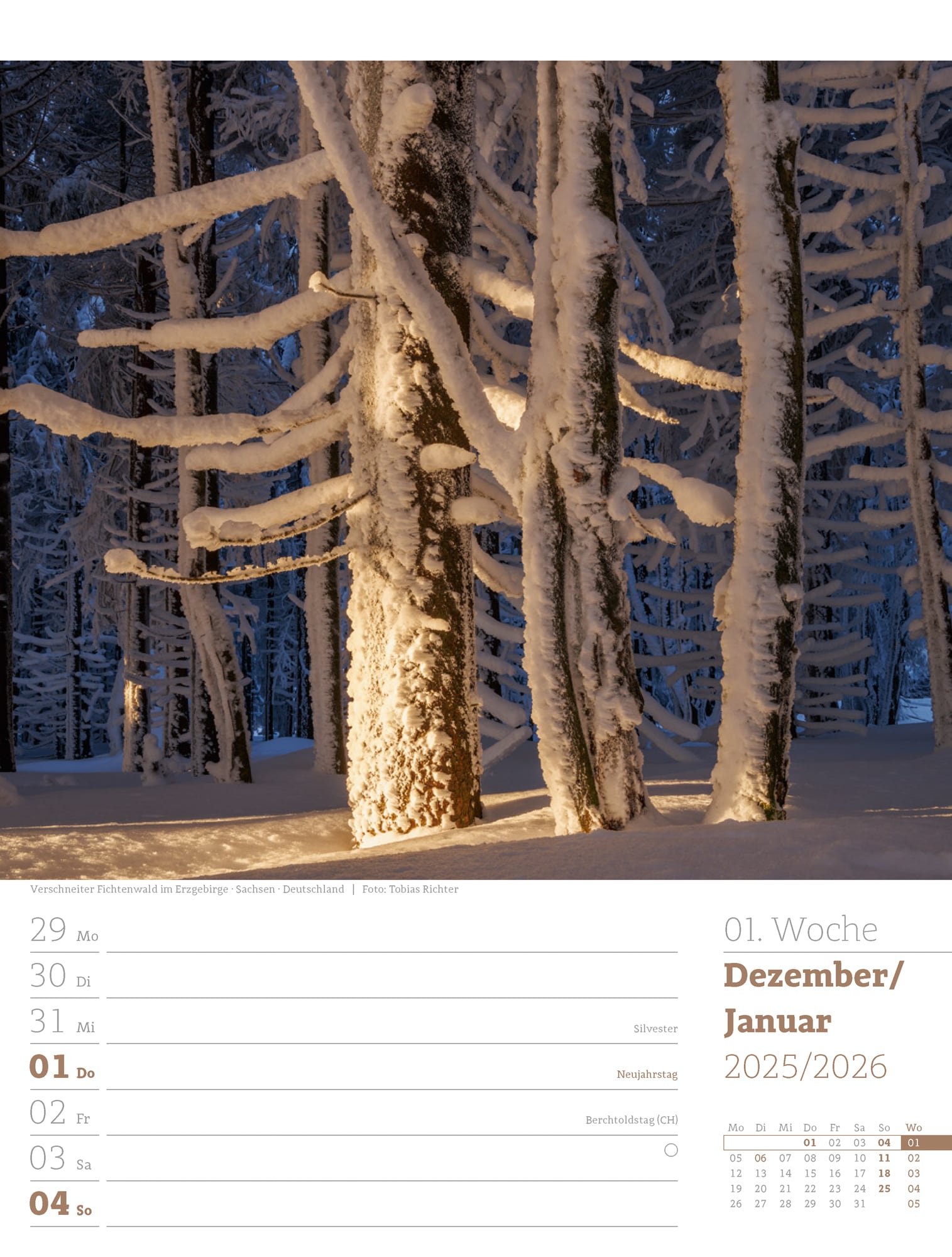 Ackermann Calendar Our Forest 2025 - Weekly Planner - Inside View 56