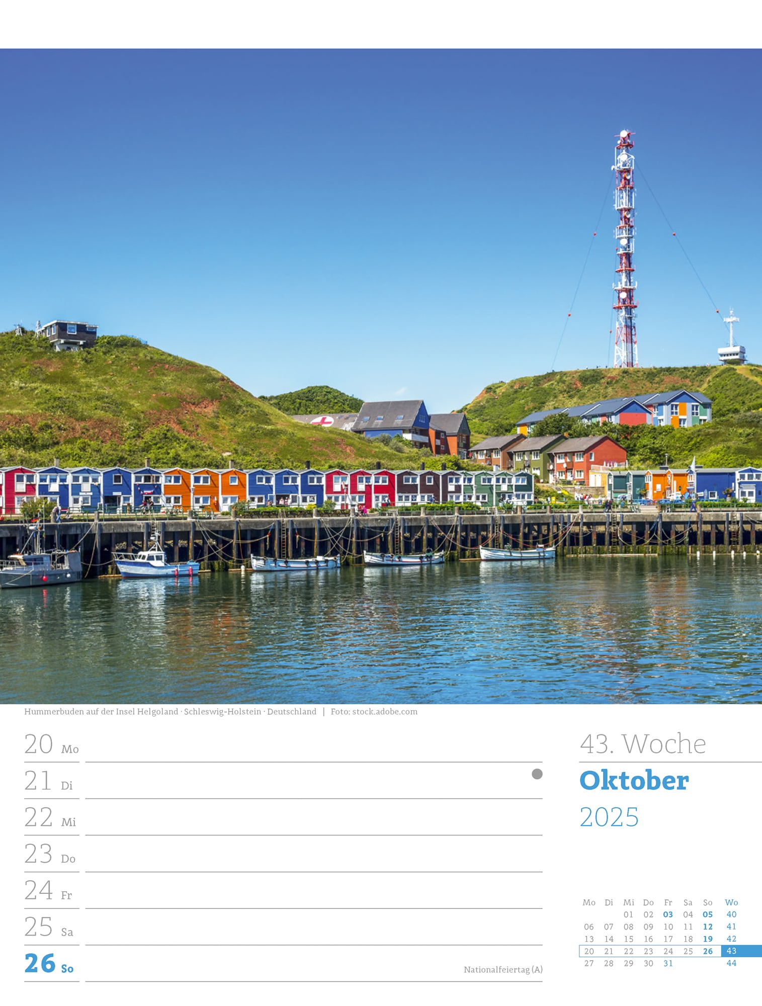 Ackermann Calendar At the Seaside 2025 - Weekly Planner - Inside View 46