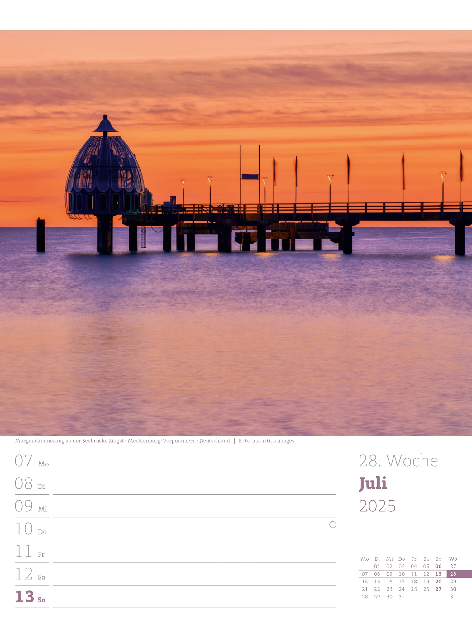 Ackermann Calendar At the Seaside 2025 - Weekly Planner - Inside View 31