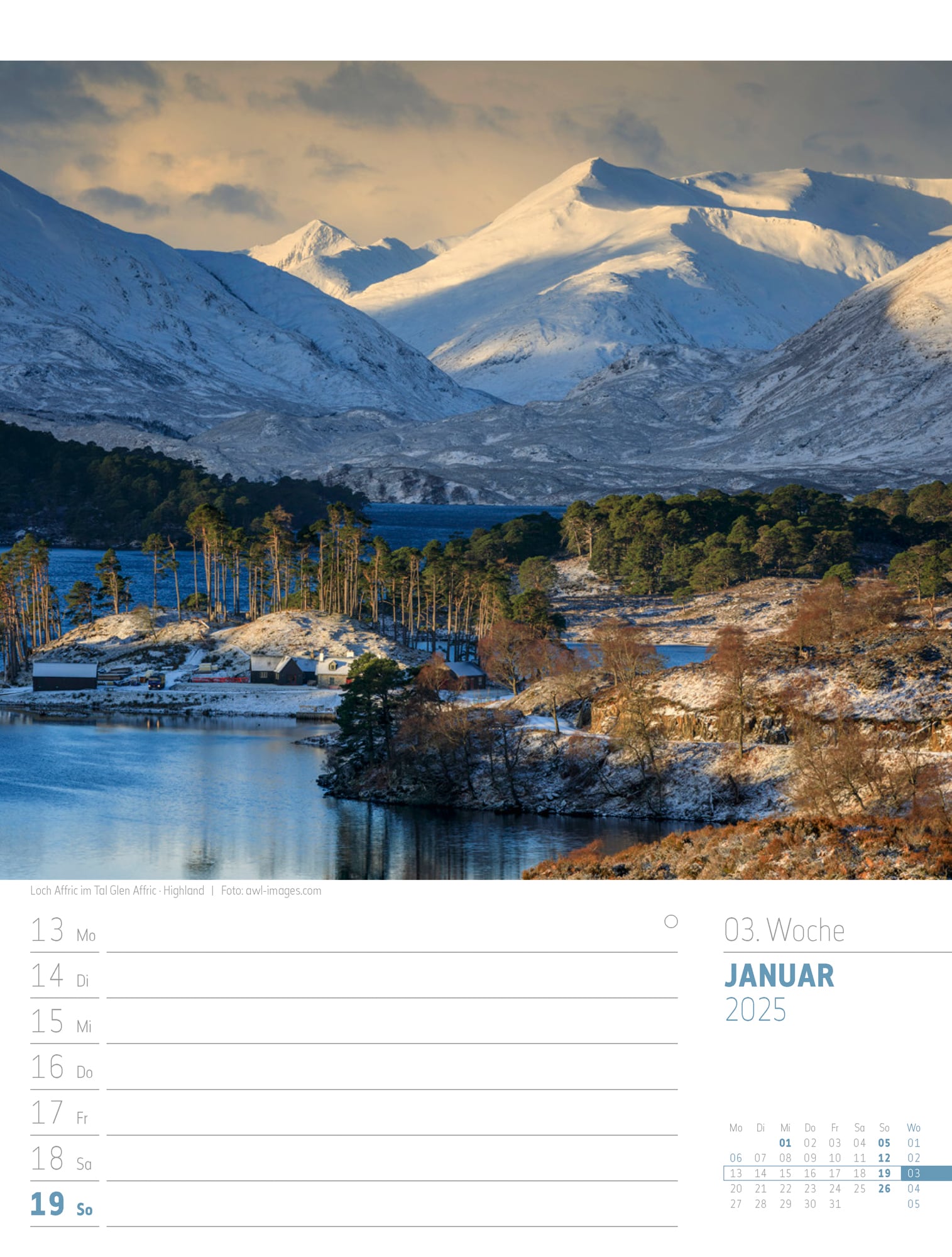 Ackermann Kalender Schottland - Wochenplaner 2025 - Innenansicht 05