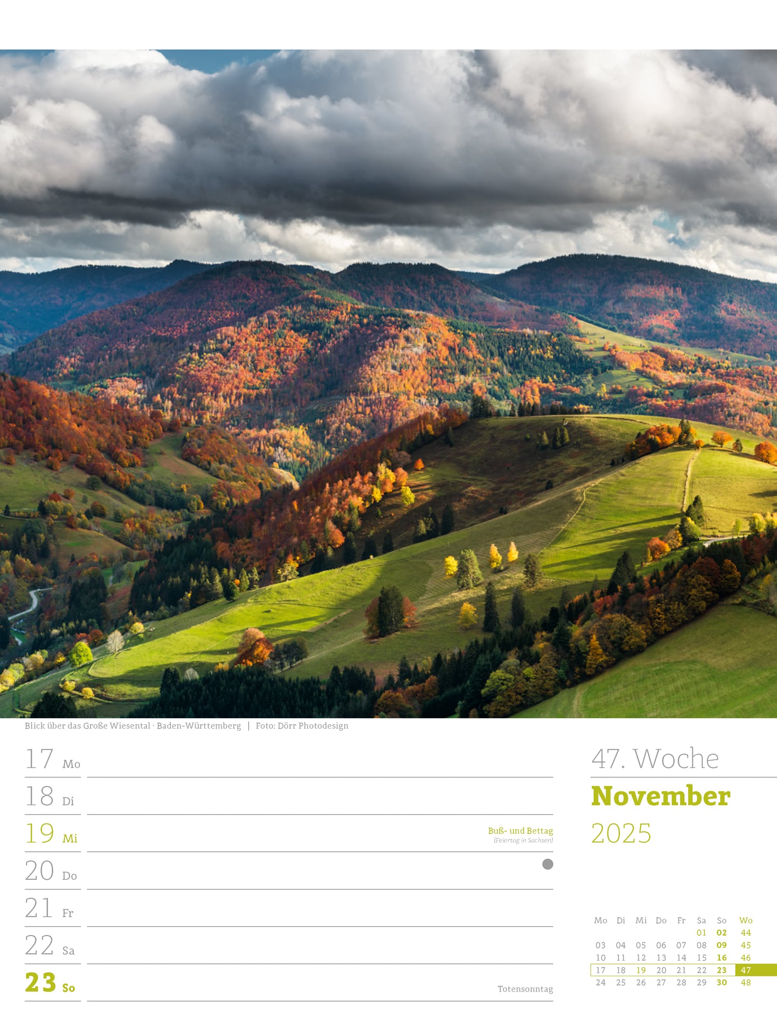 Ackermann Kalender Deutschland - Wochenplaner 2025 - Innenansicht 50