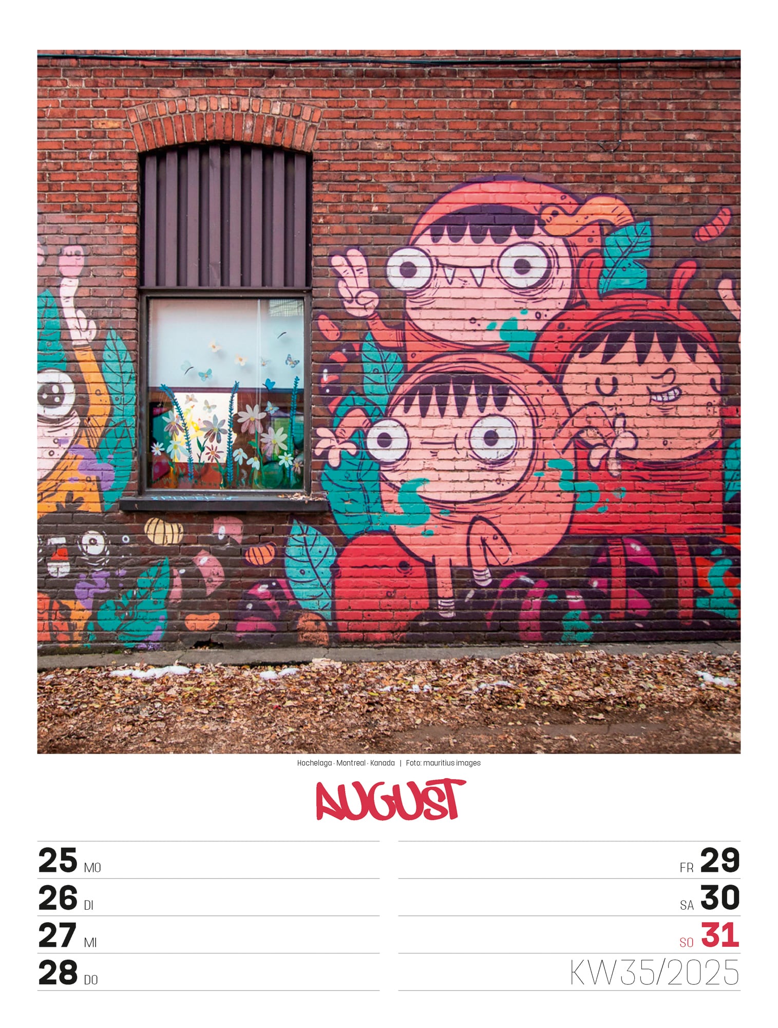 Ackermann Calendar Street Art 2025 - Weekly Planner - Inside View 38