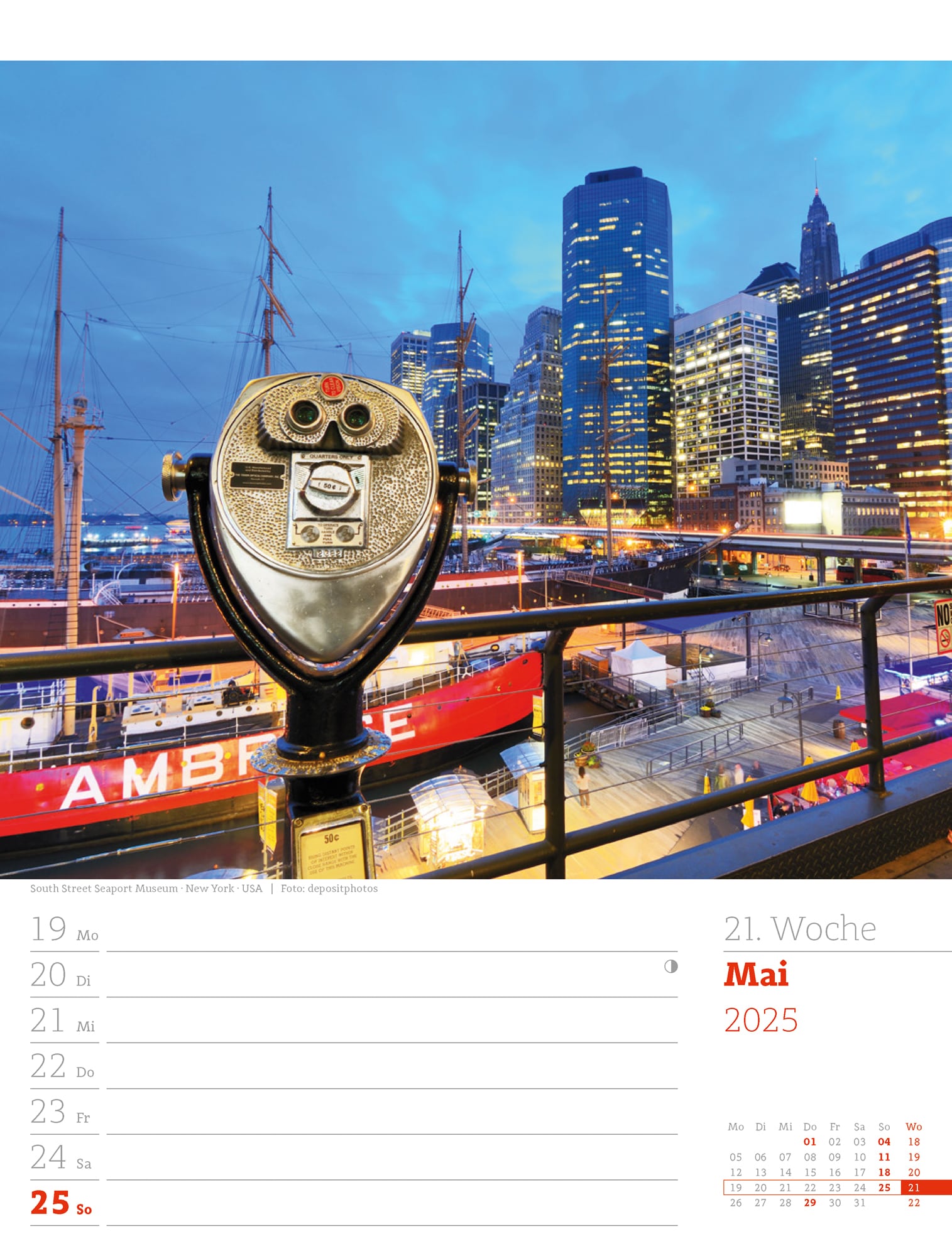 Ackermann Calendar Travel the World 2025 - Weekly Planner - Inside View 24