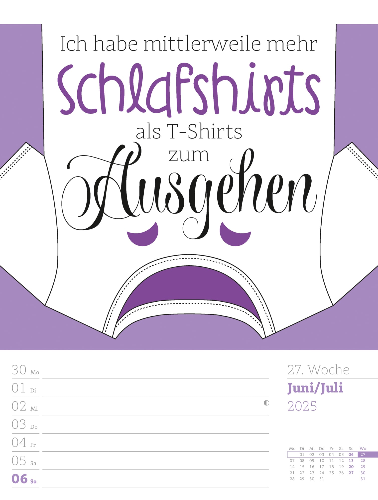 Ackermann Calendar Funny Quotes 2025 - Weekly Planner - Inside View 30