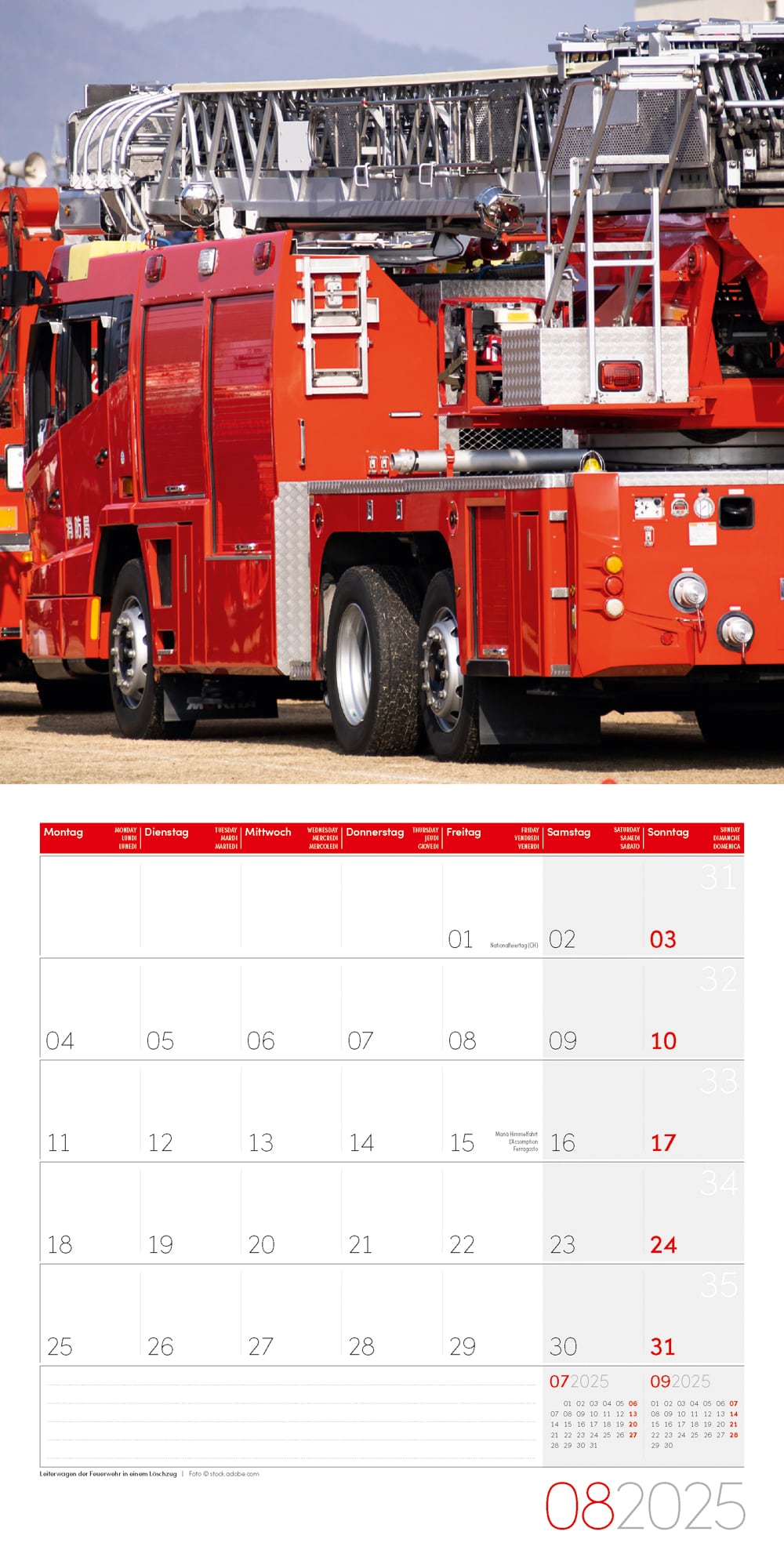 Art12 Collection Kalender Feuerwehr 2025 - 30x30 - Innenansicht 08