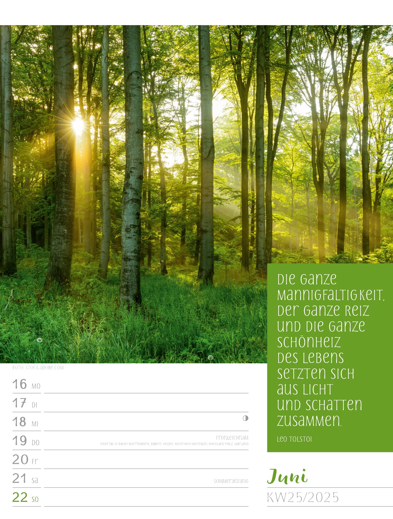 Ackermann Kalender Augenblicke - Wochenplaner 2025 - Innenansicht 28