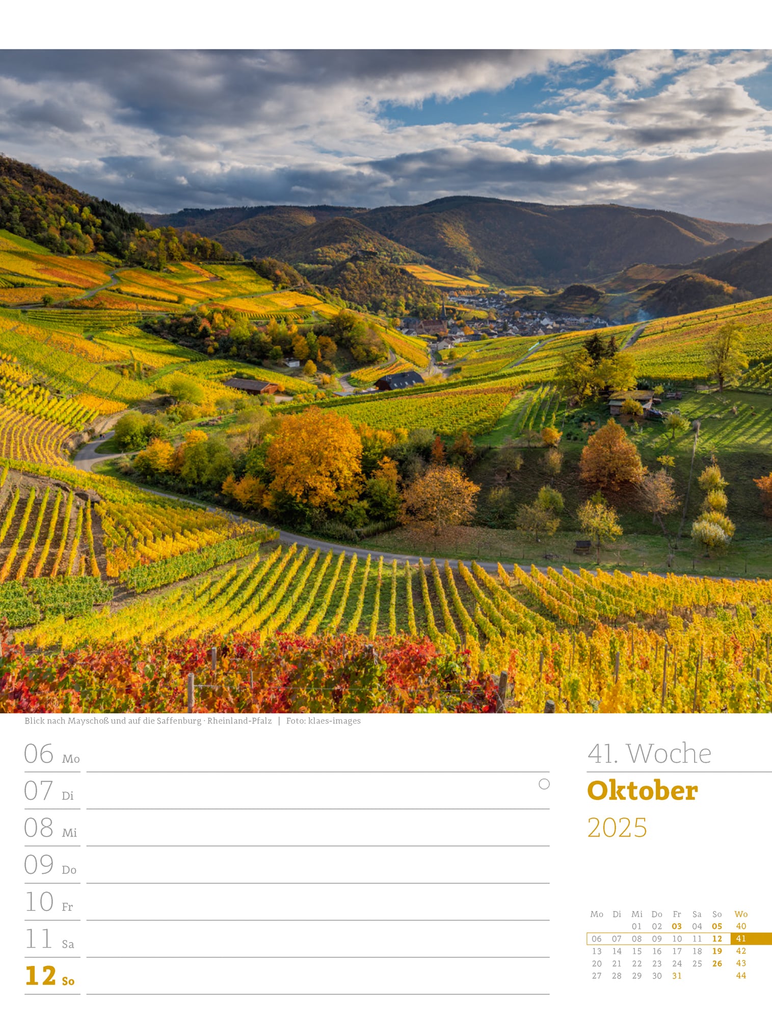 Ackermann Calendar Germany 2025 - Weekly Planner - Inside View 44
