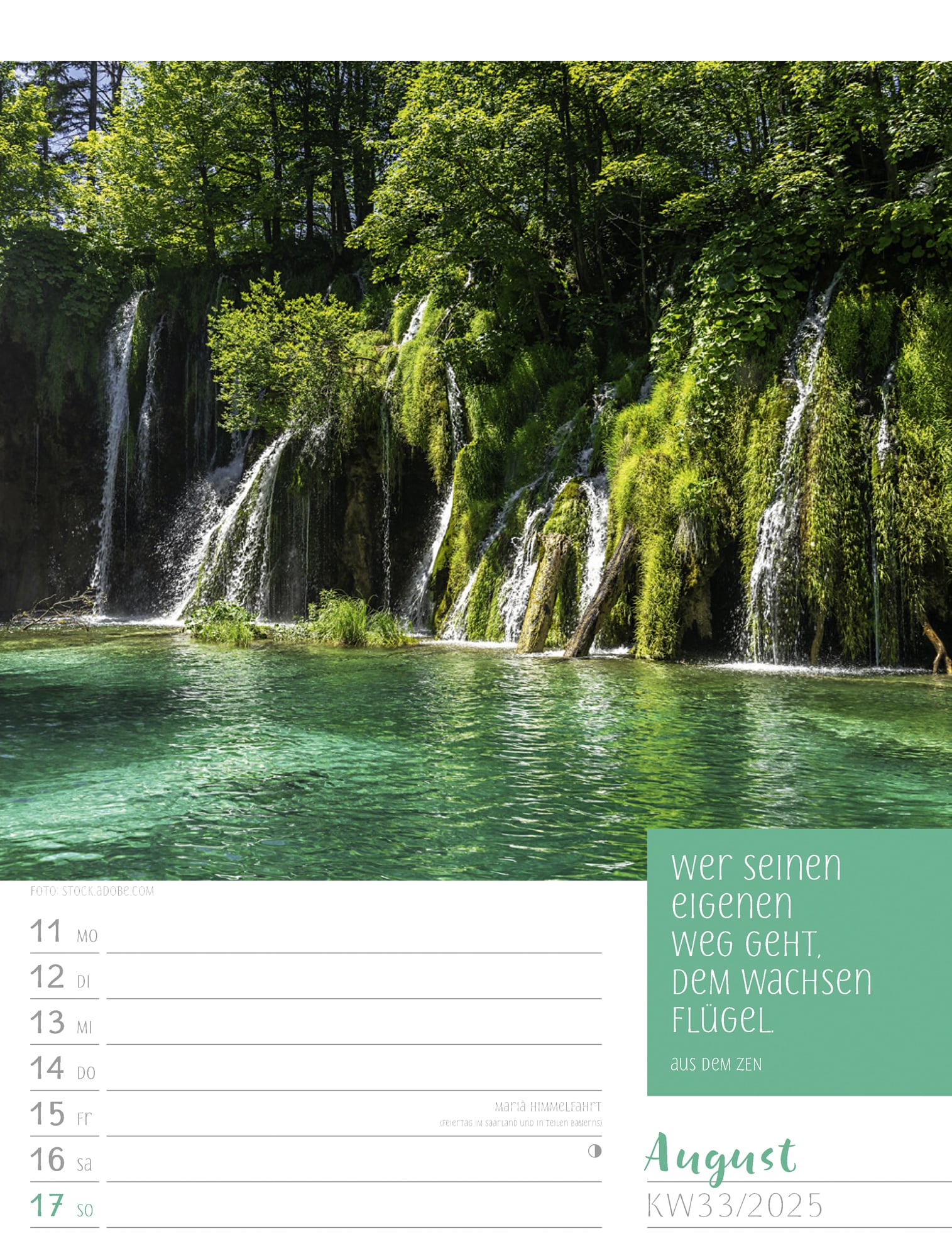 Ackermann Kalender Augenblicke - Wochenplaner 2025 - Innenansicht 36