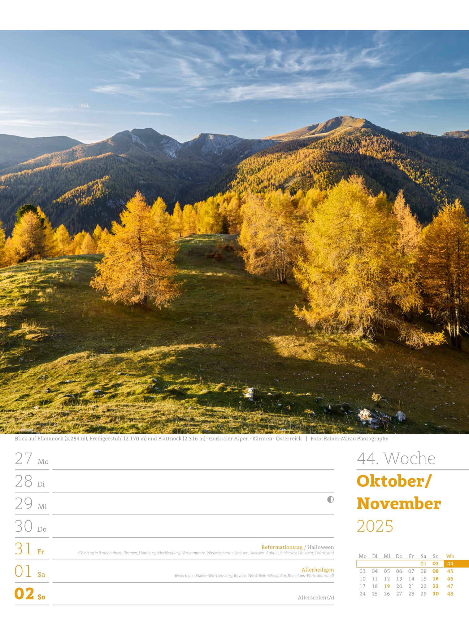 Ackermann Calendar Alps 2025 - Weekly Planner - Inside View 47