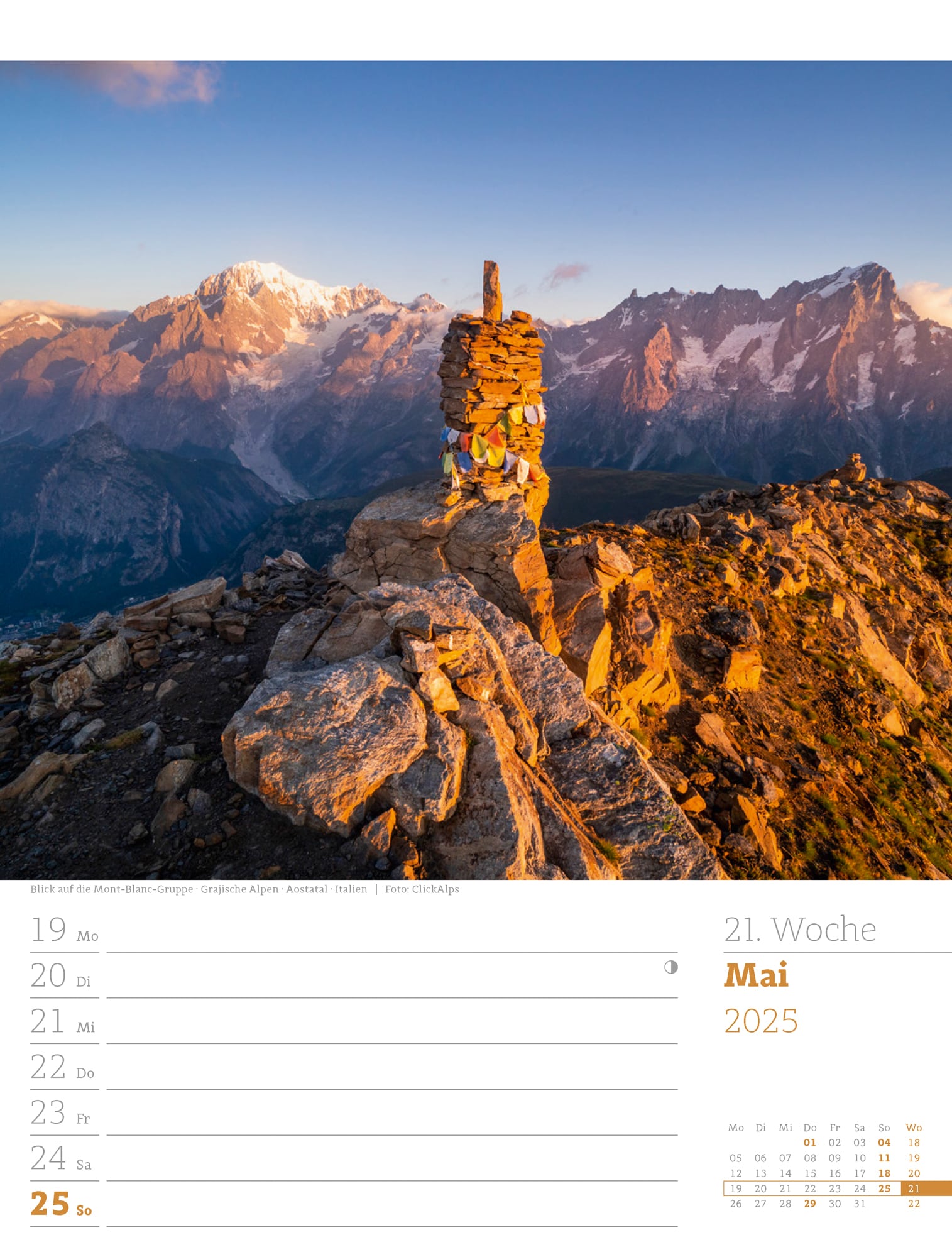 Ackermann Calendar Alps 2025 - Weekly Planner - Inside View 24