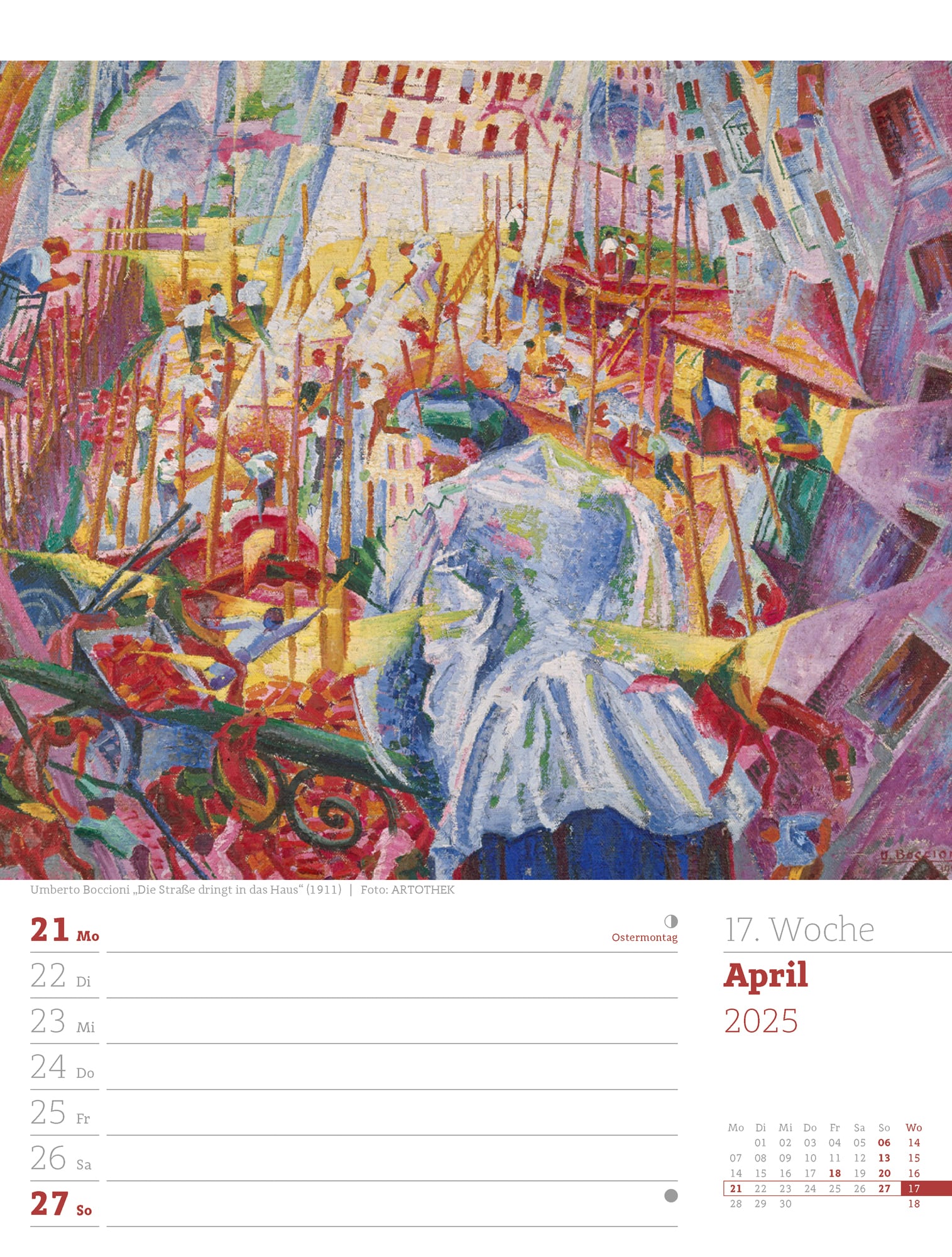 Ackermann Kalender Kunstwelt - Wochenplaner 2025 - Innenansicht 20
