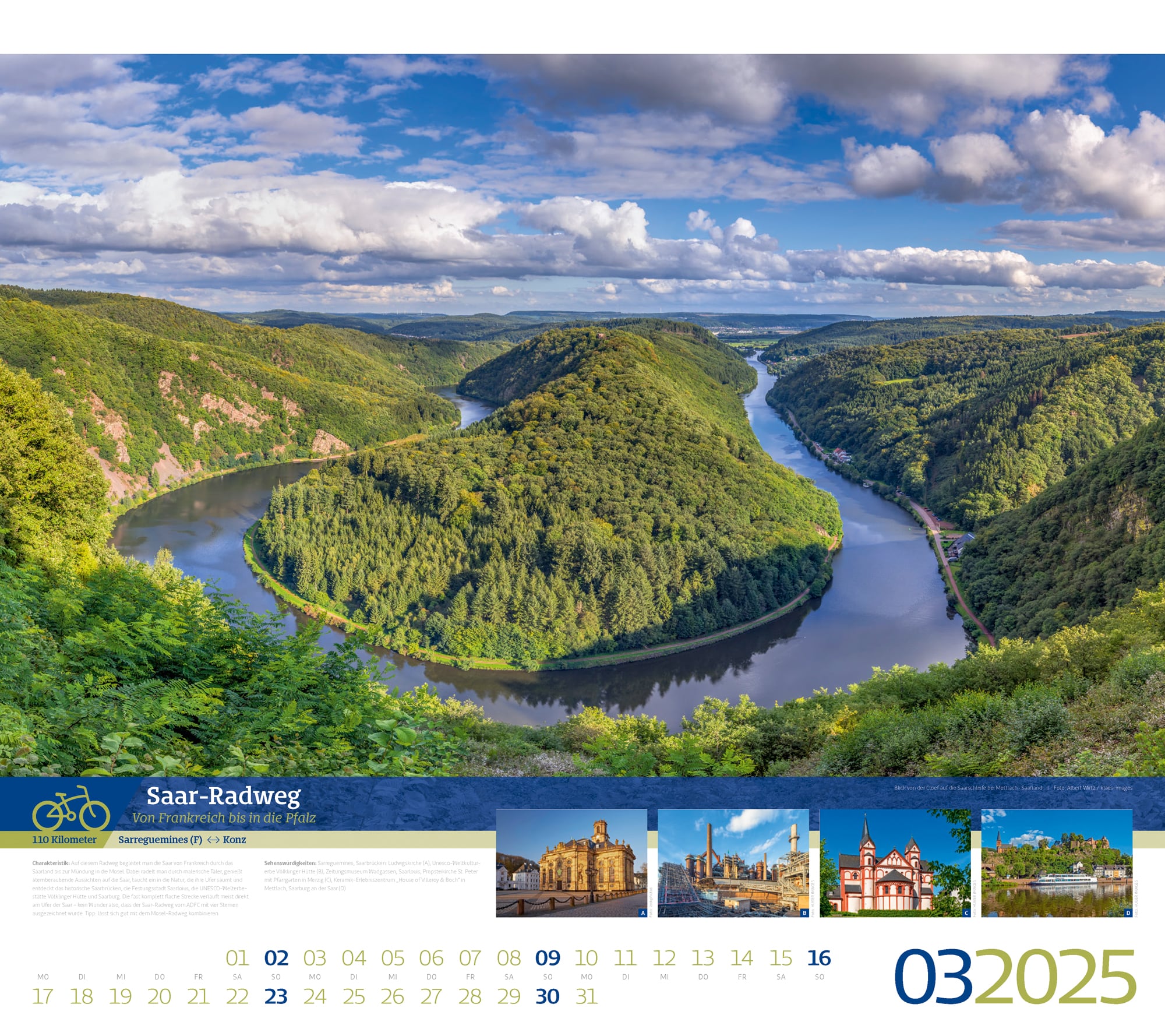 Ackermann Calendar Cycle Routes of Germany 2025 - Inside View 03