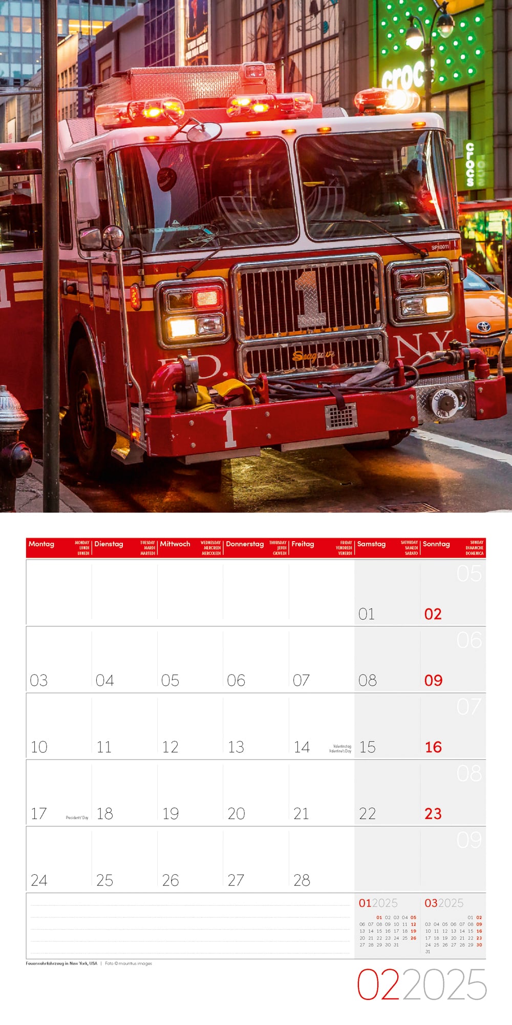 Art12 Collection Kalender Feuerwehr 2025 - 30x30 - Innenansicht 02