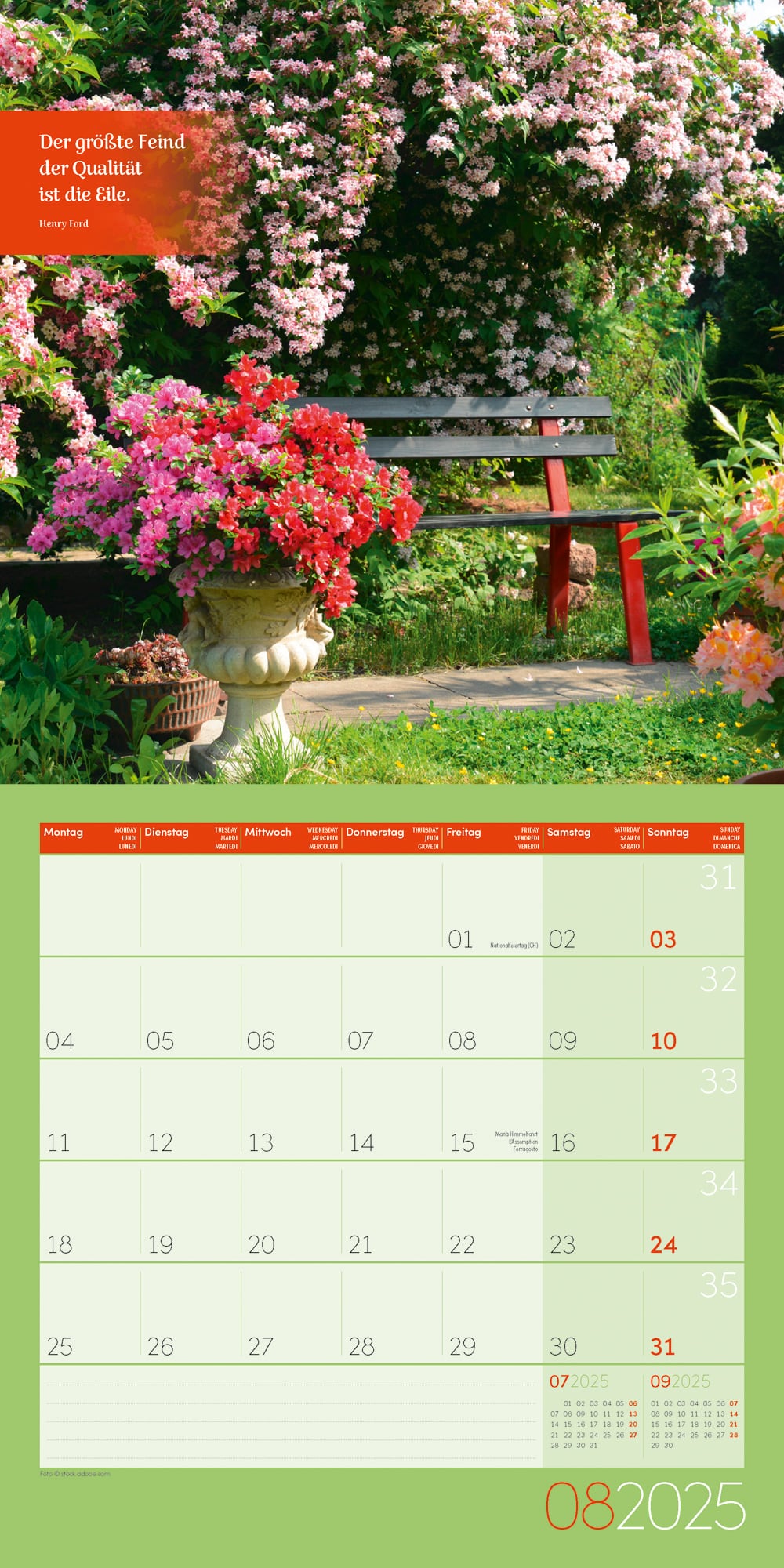 Art12 Collection Kalender Momente für Dich 2025 - 30x30 - Innenansicht 08