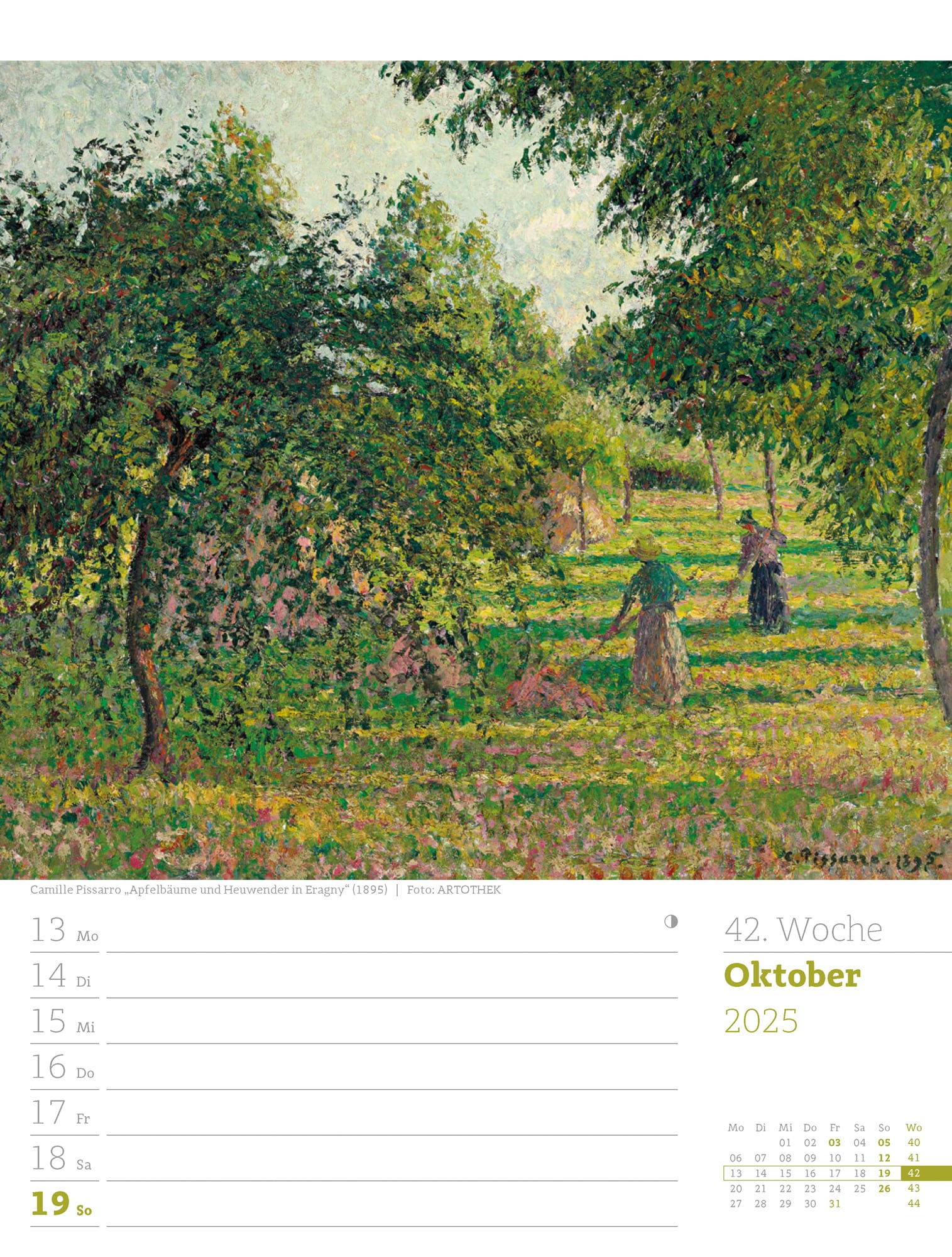 Ackermann Kalender Kunstwelt - Wochenplaner 2025 - Innenansicht 45