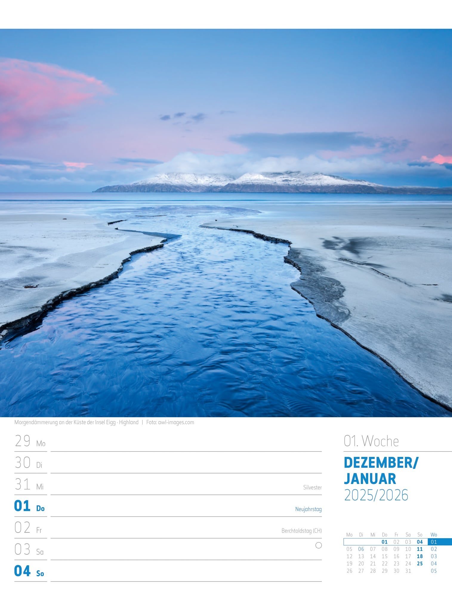 Ackermann Calendar Scotland 2025 - Weekly Planner - Inside View 56