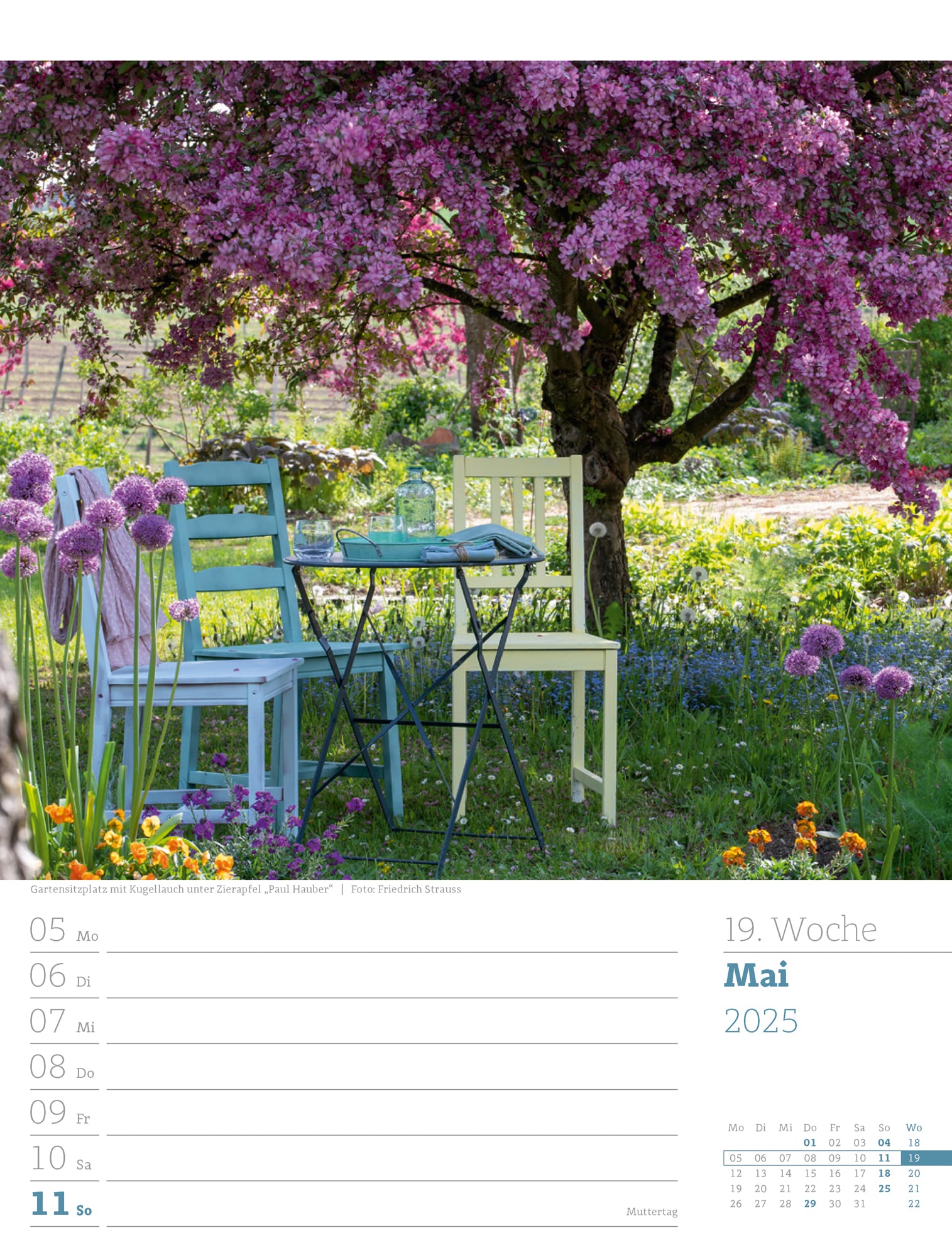Ackermann Calendar Beautiful Gardens 2025 - Weekly Planner - Inside View 22