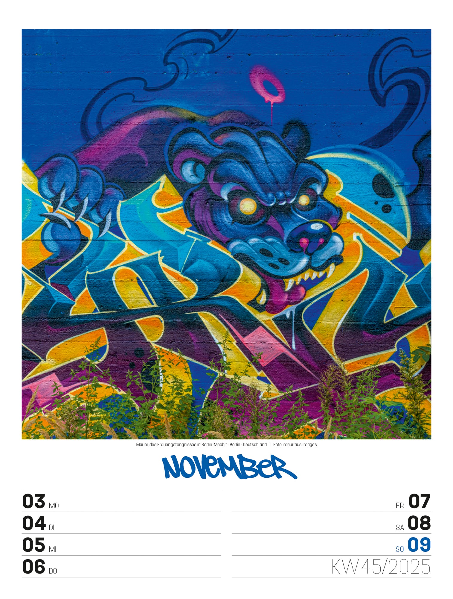 Ackermann Kalender Street Art - Wochenplaner 2025 - Innenansicht 48