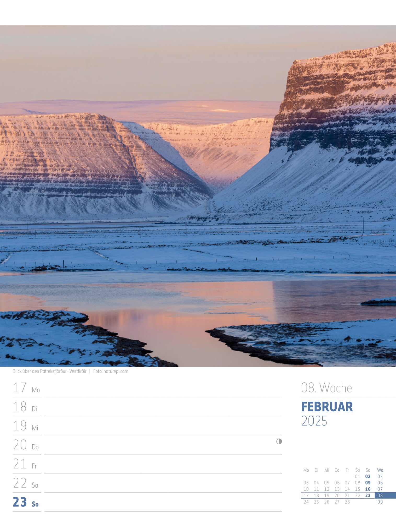 Ackermann Calendar Iceland 2025 - Weekly Planner - Inside View 11