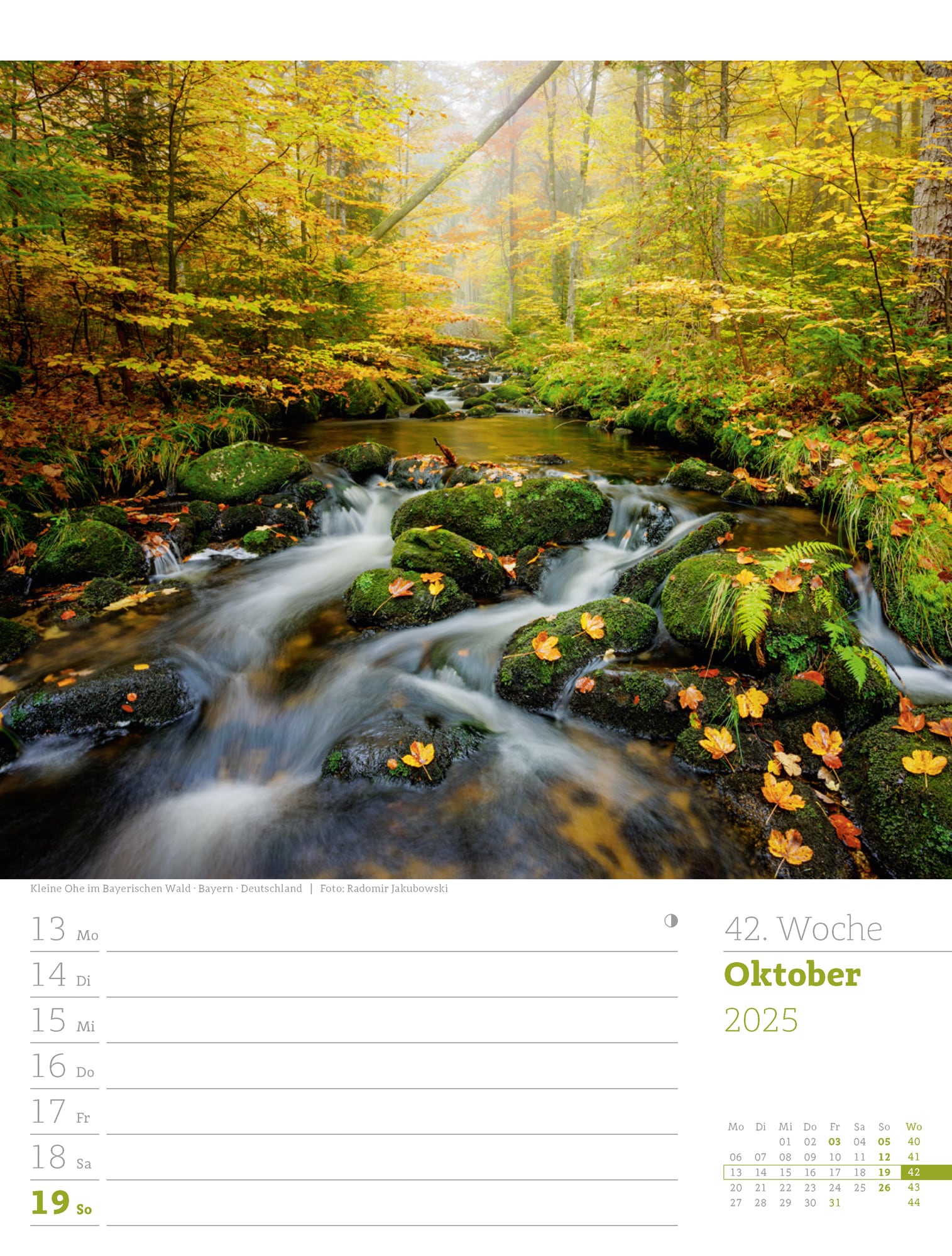 Ackermann Calendar Our Forest 2025 - Weekly Planner - Inside View 45