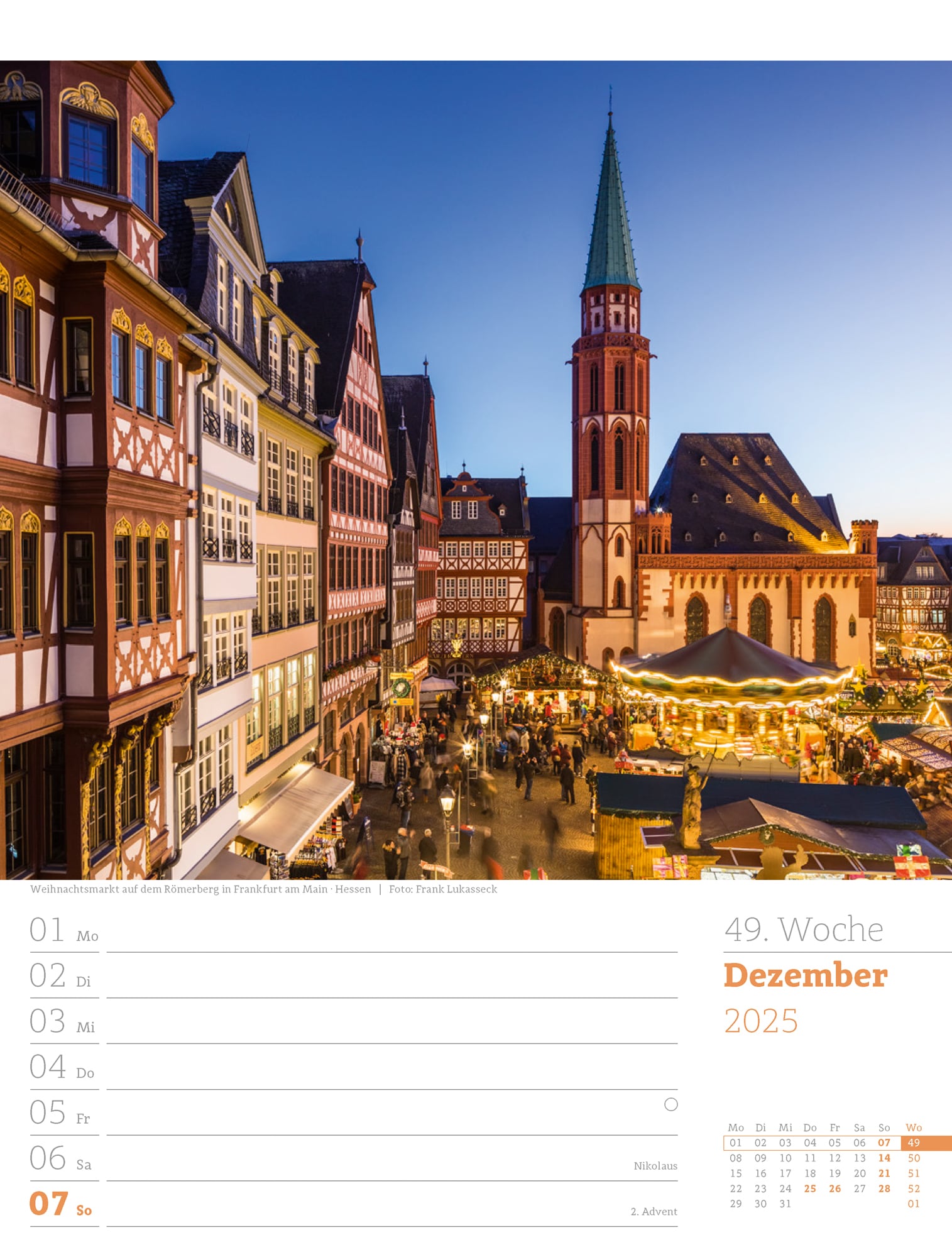 Ackermann Kalender Deutschland - Wochenplaner 2025 - Innenansicht 52