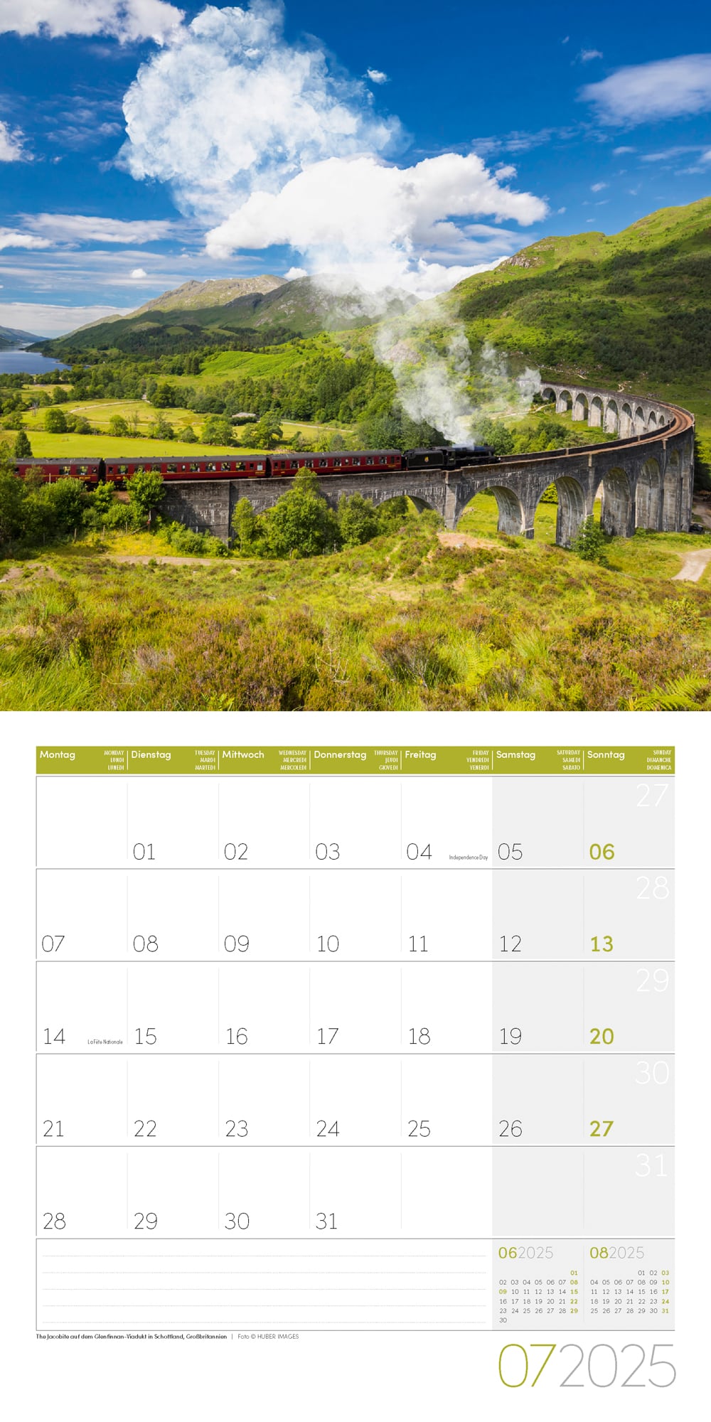 Art12 Collection Kalender Lokomotiven 2025 - 30x30 - Innenansicht 07