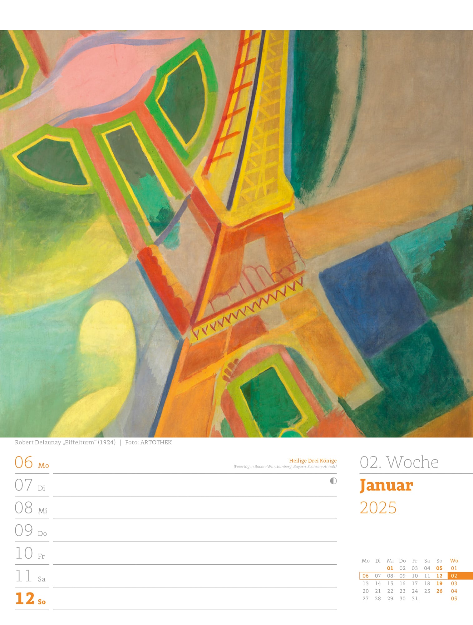 Ackermann Calendar World of Art 2025 - Weekly Planner - Inside View 03