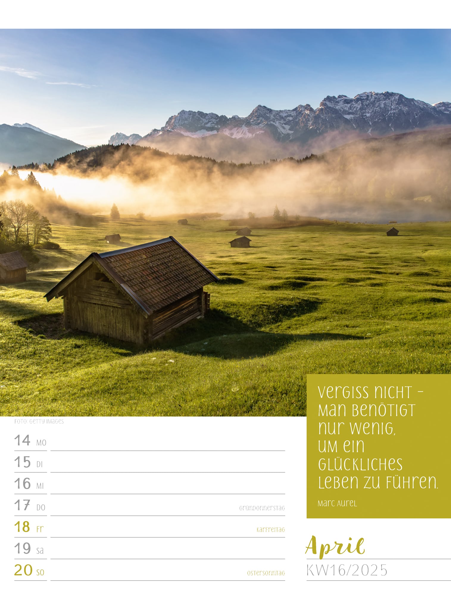 Ackermann Kalender Augenblicke - Wochenplaner 2025 - Innenansicht 19