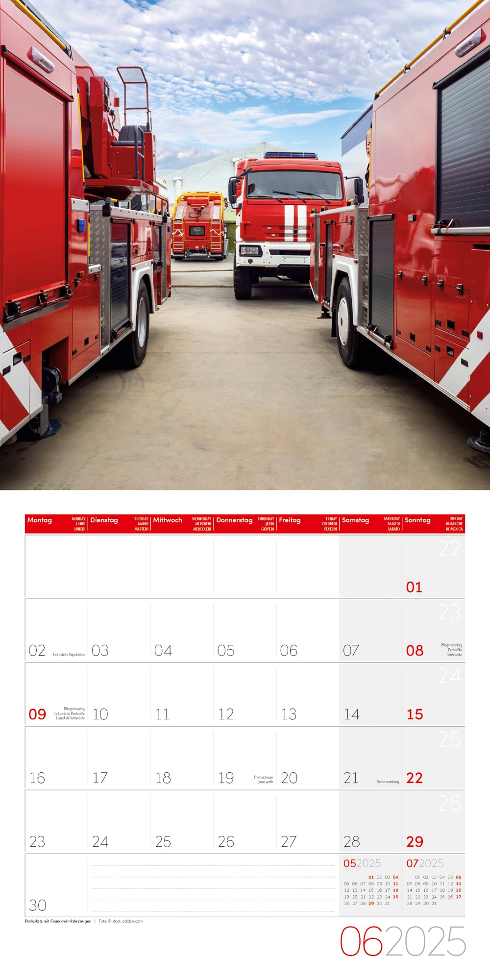 Art12 Collection Kalender Feuerwehr 2025 - 30x30 - Innenansicht 06