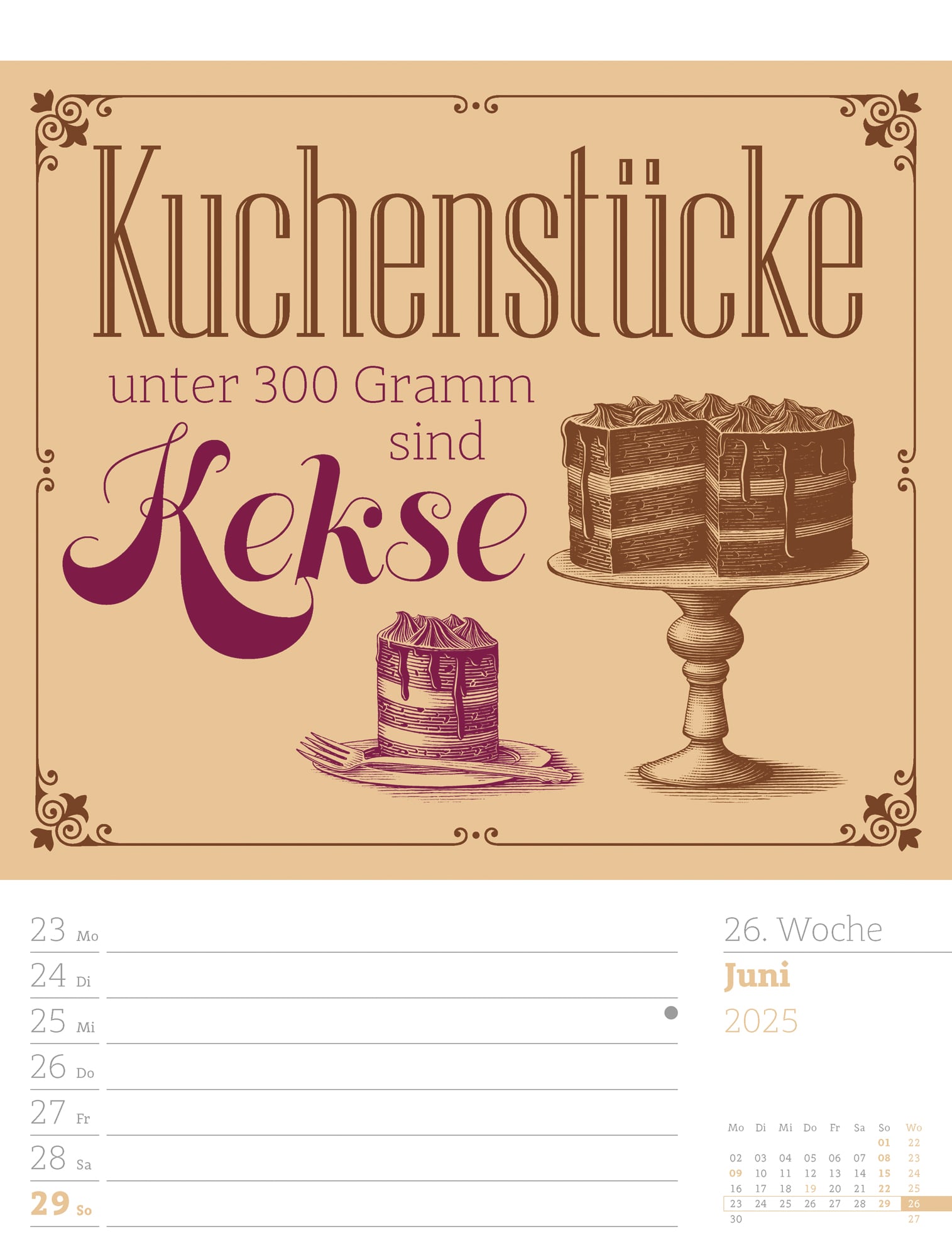 Ackermann Calendar Funny Quotes 2025 - Weekly Planner - Inside View 29
