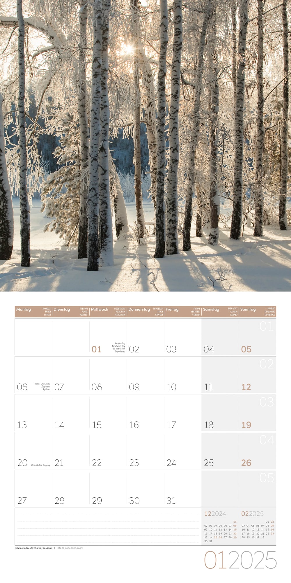Art12 Collection Kalender Zauber des Waldes 2025 - 30x30 - Innenansicht 01