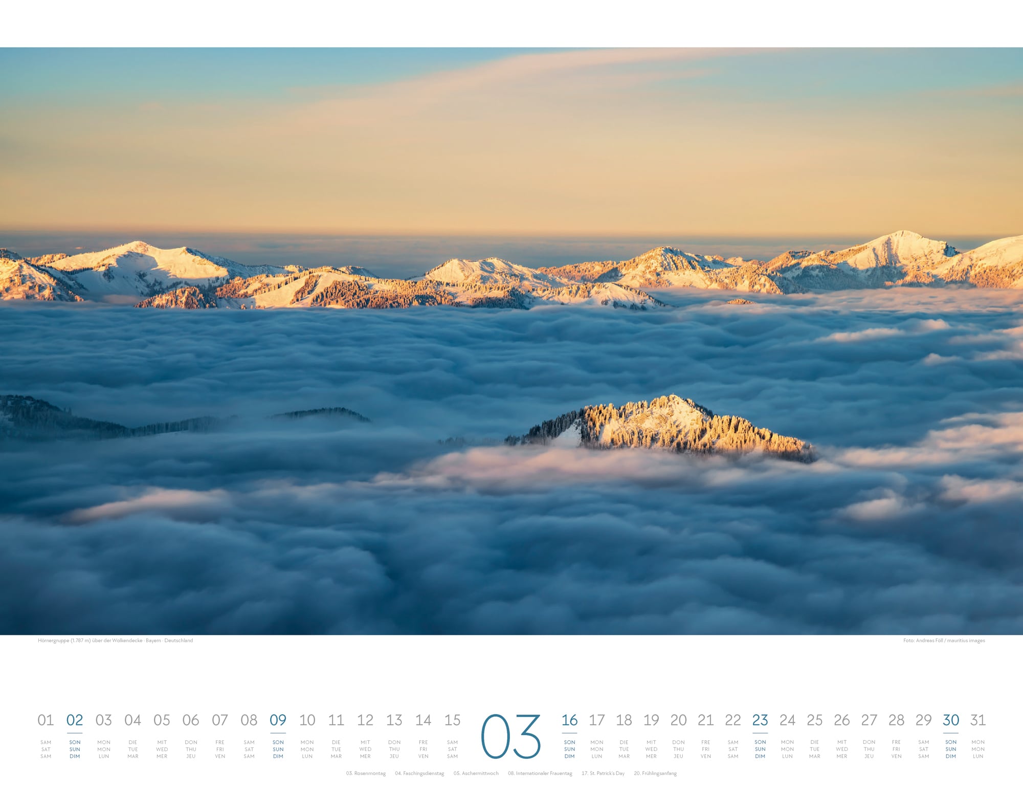 Ackermann Calendar The Alps - A Natural Paradise 2025 - Inside View 03