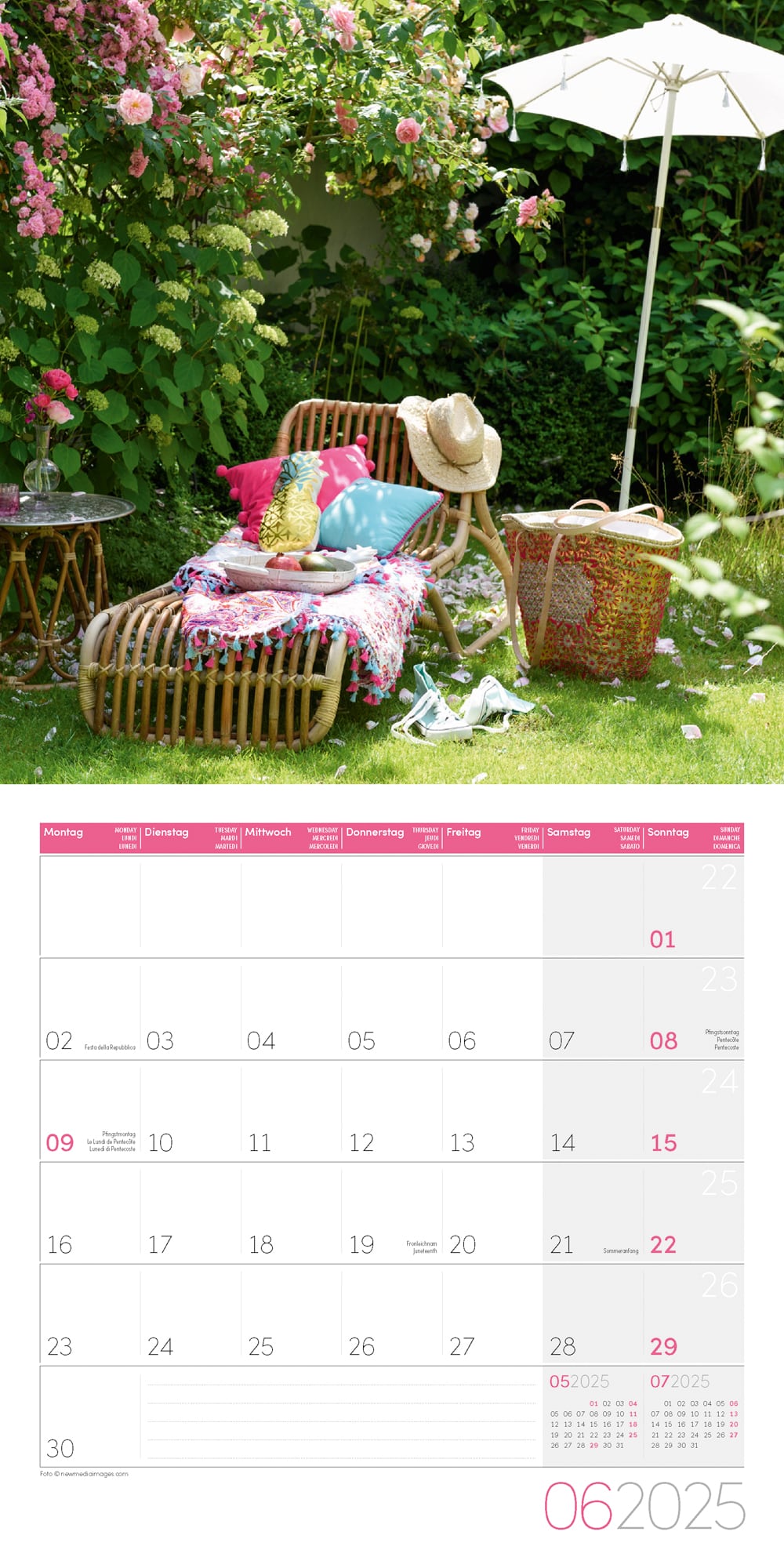 Art12 Collection Kalender In meinem Garten 2025 - 30x30 - Innenansicht 06