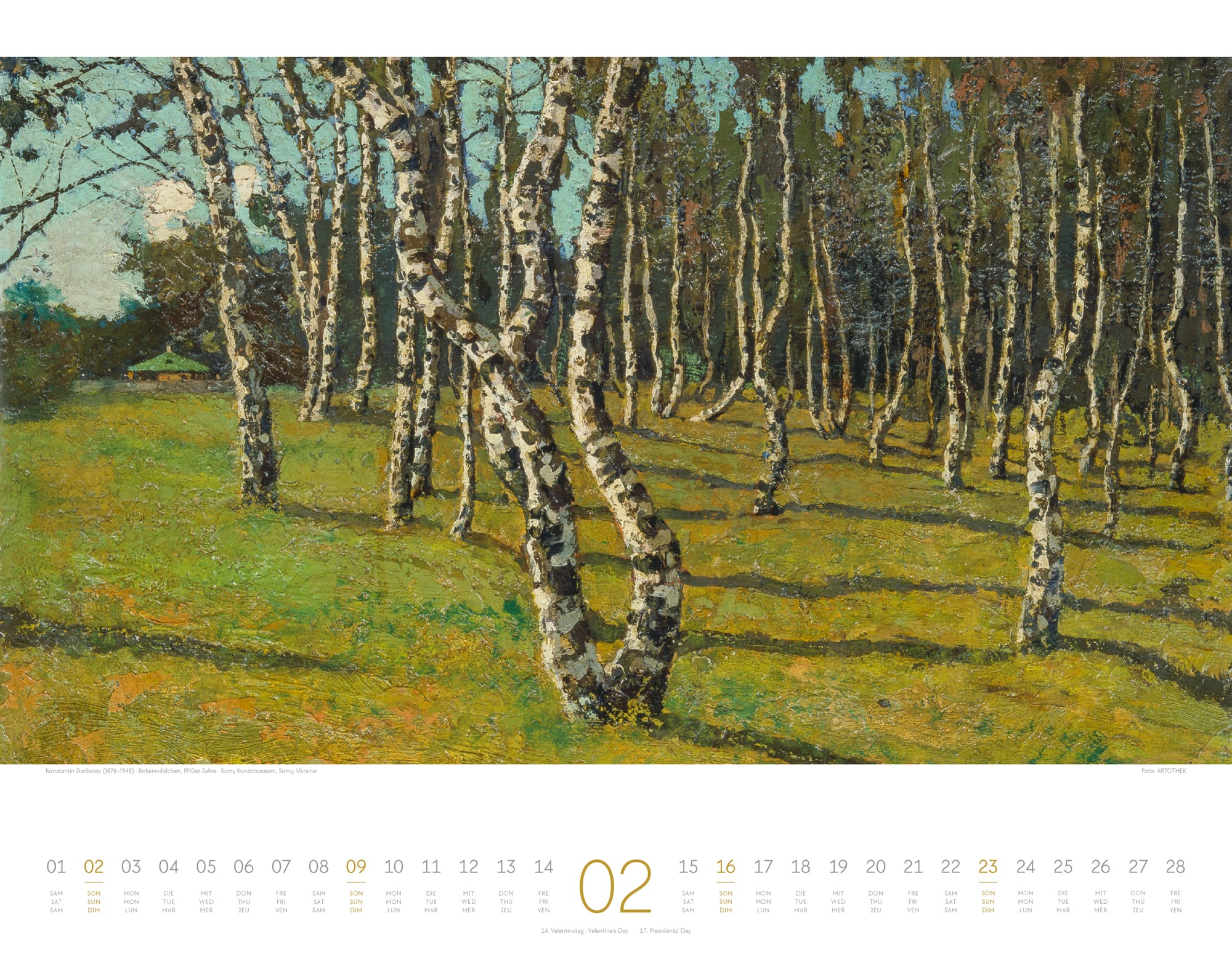 Ackermann Calendar Artwork Forest 2025 - Inside View 02