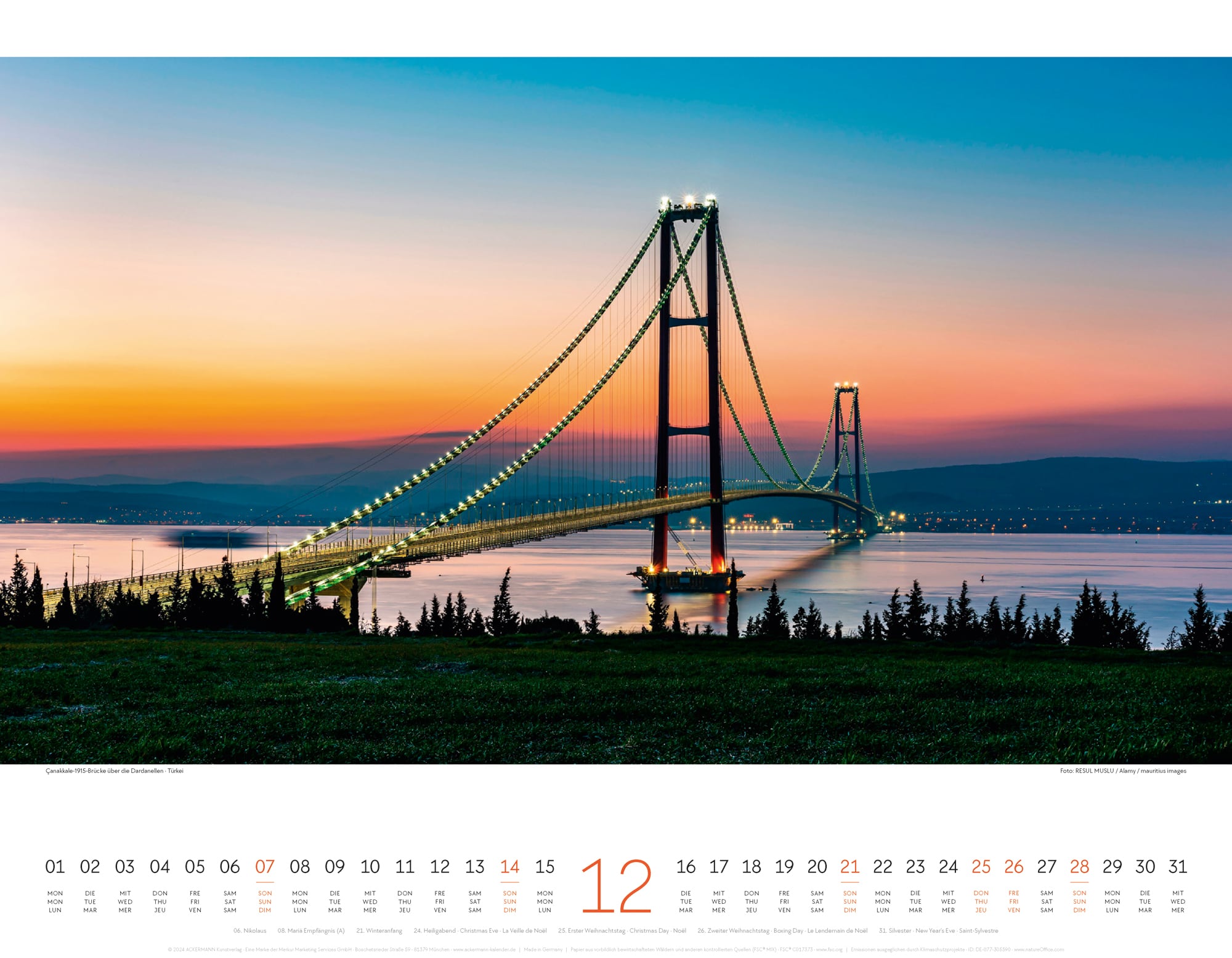 Ackermann Calendar Bridges 2025 - Inside View 12