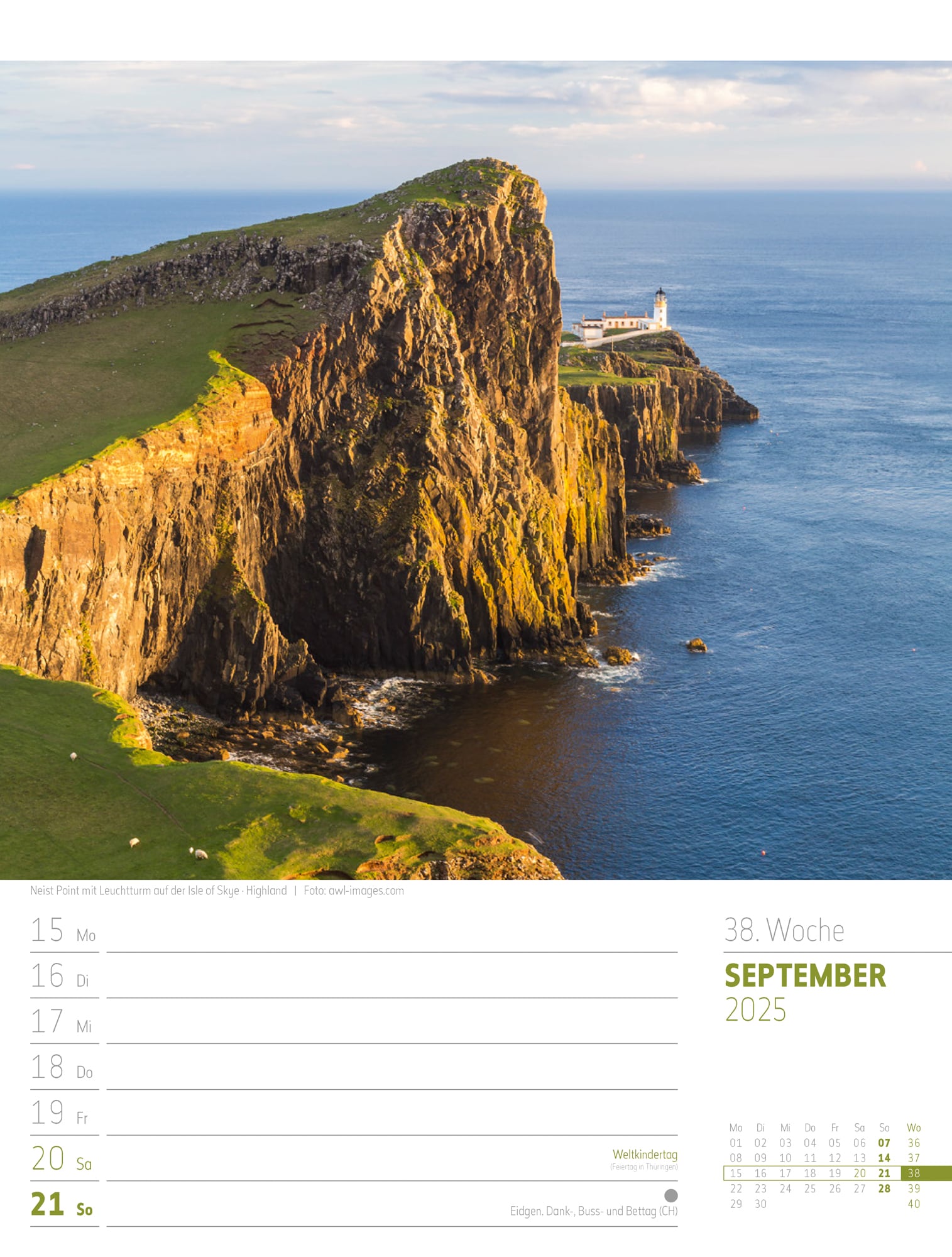 Ackermann Calendar Scotland 2025 - Weekly Planner - Inside View 41