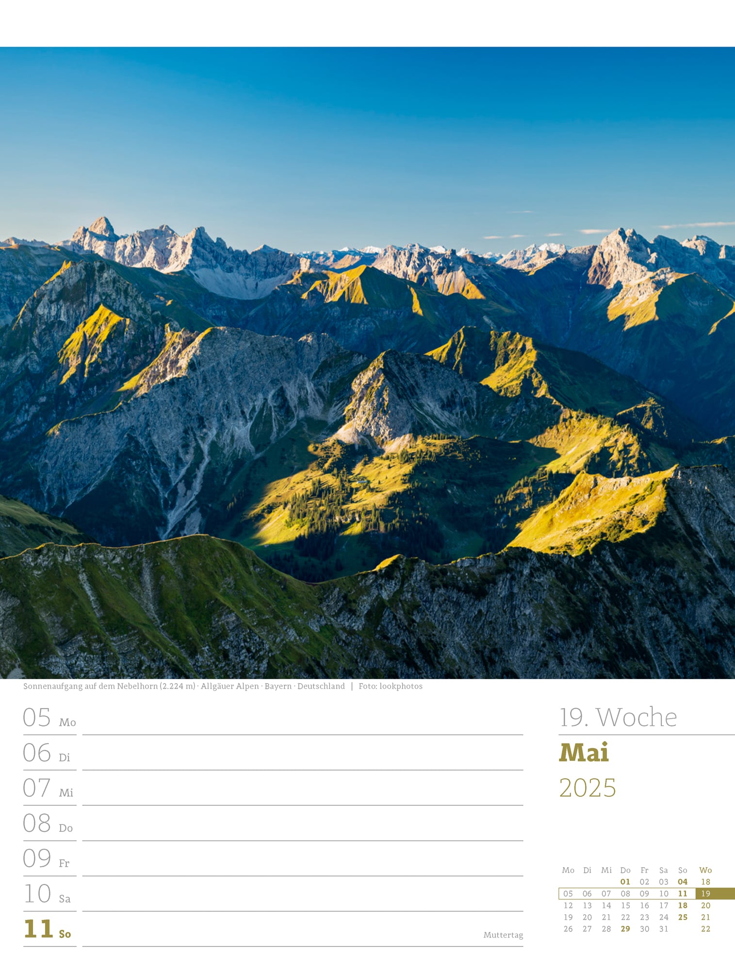 Ackermann Calendar Alps 2025 - Weekly Planner - Inside View 22