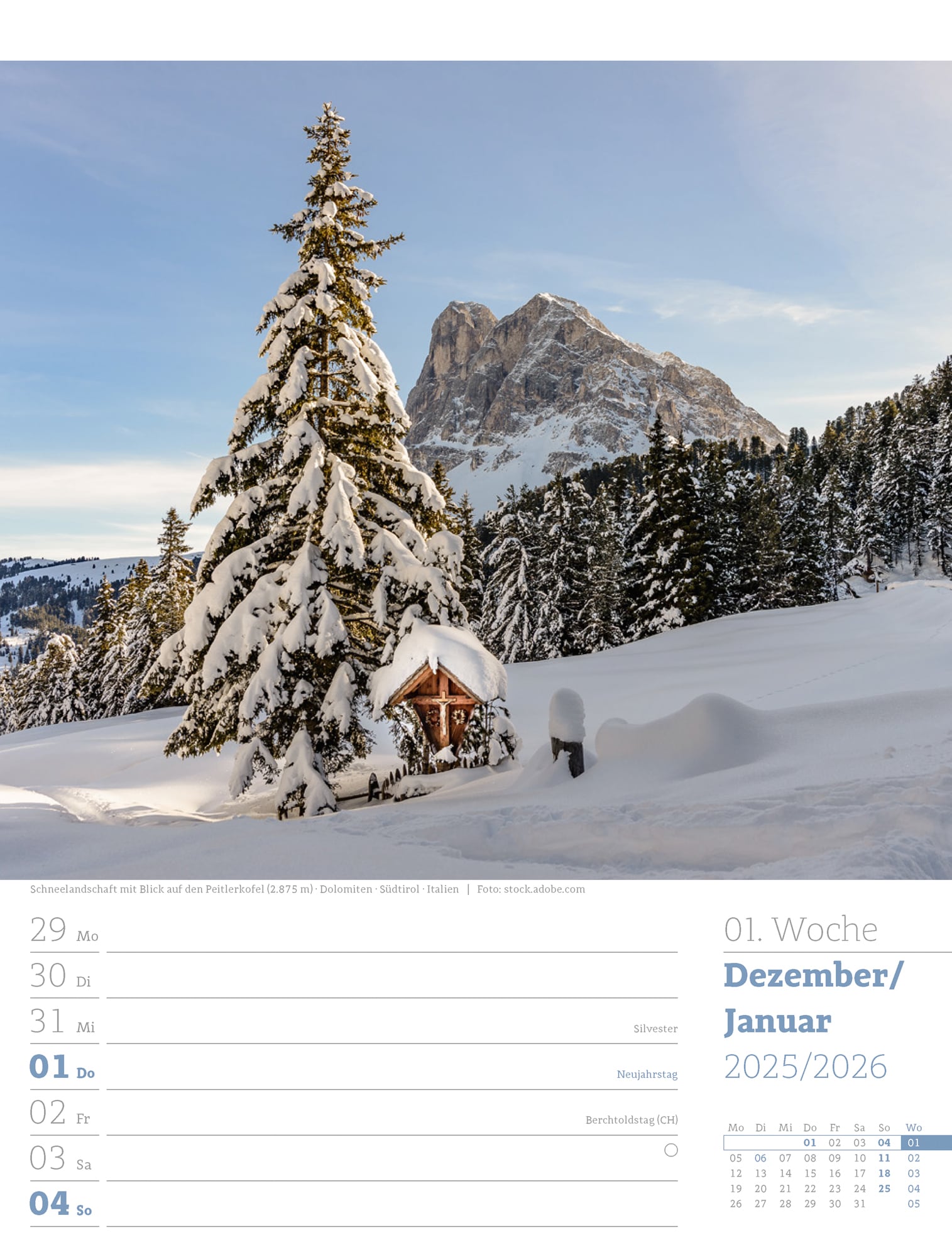 Ackermann Calendar Alps 2025 - Weekly Planner - Inside View 56