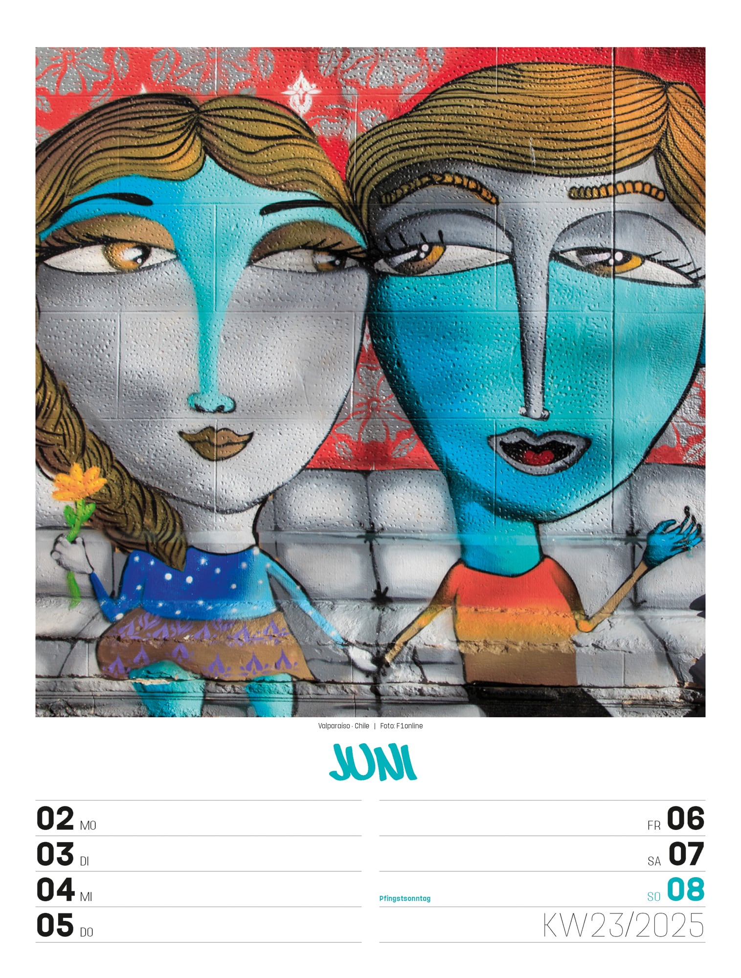 Ackermann Calendar Street Art 2025 - Weekly Planner - Inside View 26