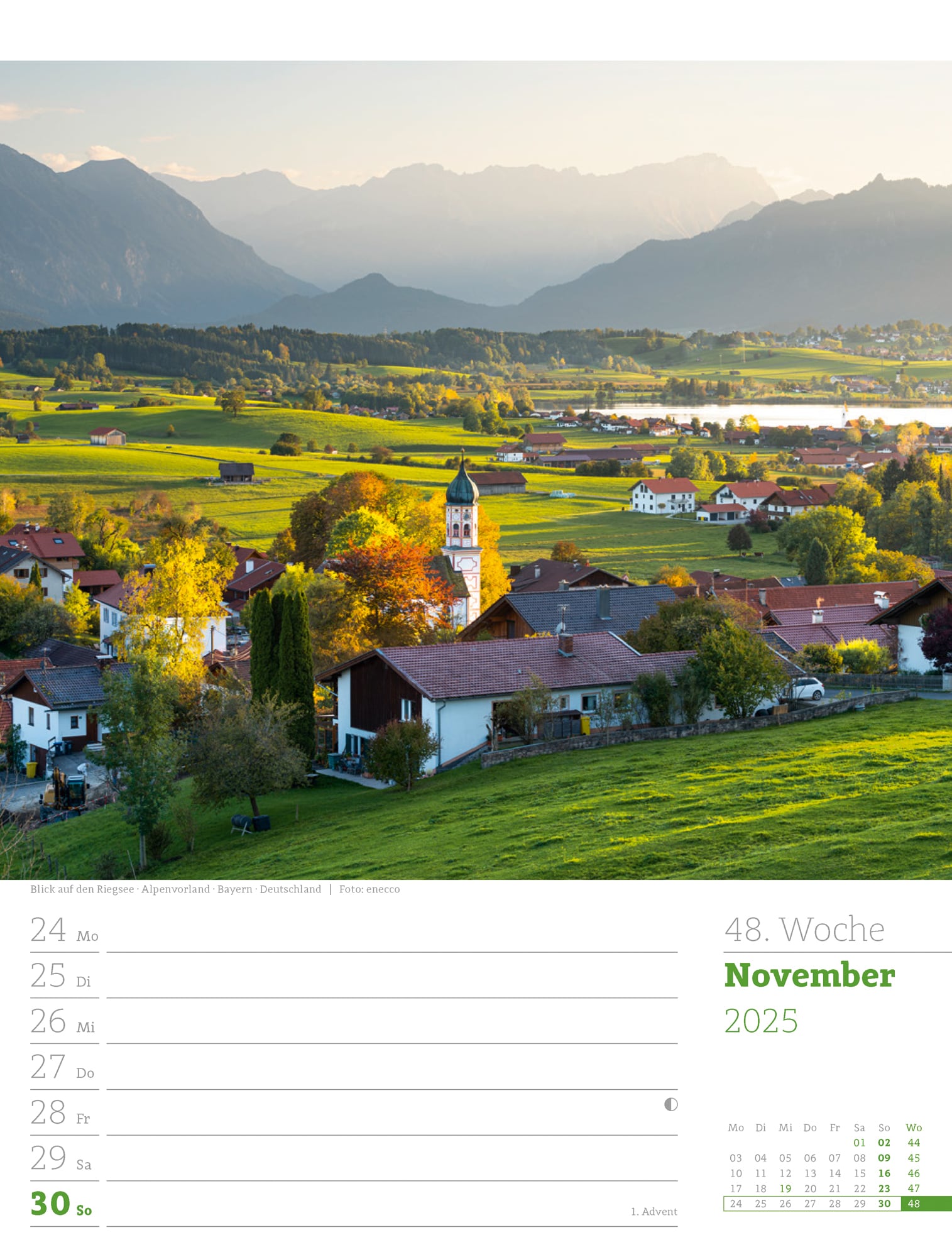 Ackermann Calendar Alps 2025 - Weekly Planner - Inside View 51