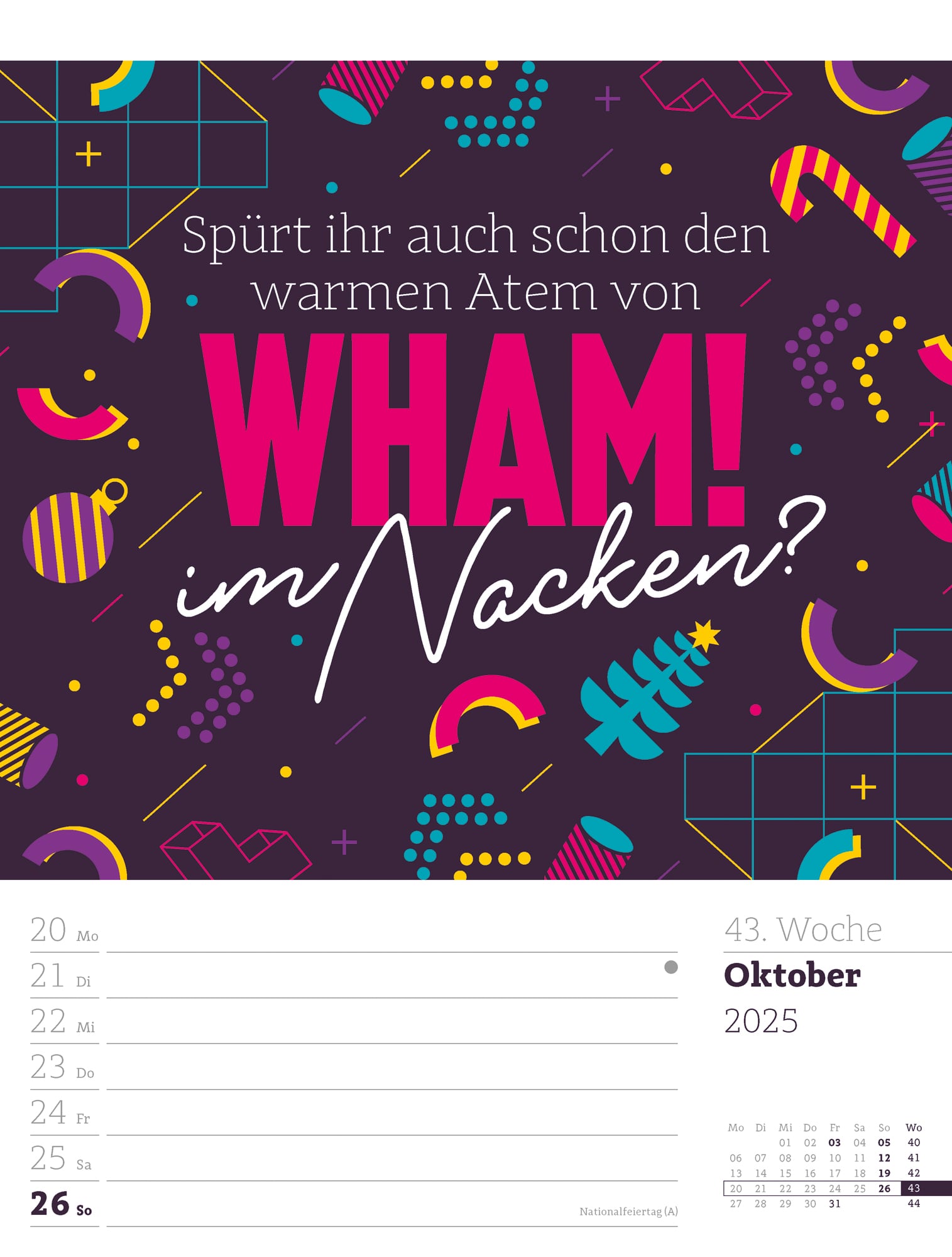 Ackermann Calendar Funny Quotes 2025 - Weekly Planner - Inside View 46