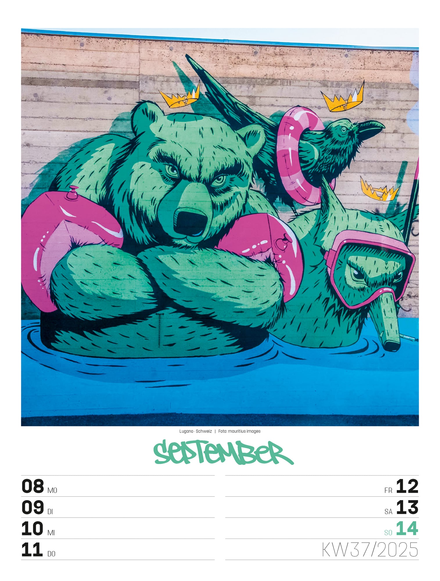 Ackermann Kalender Street Art - Wochenplaner 2025 - Innenansicht 40