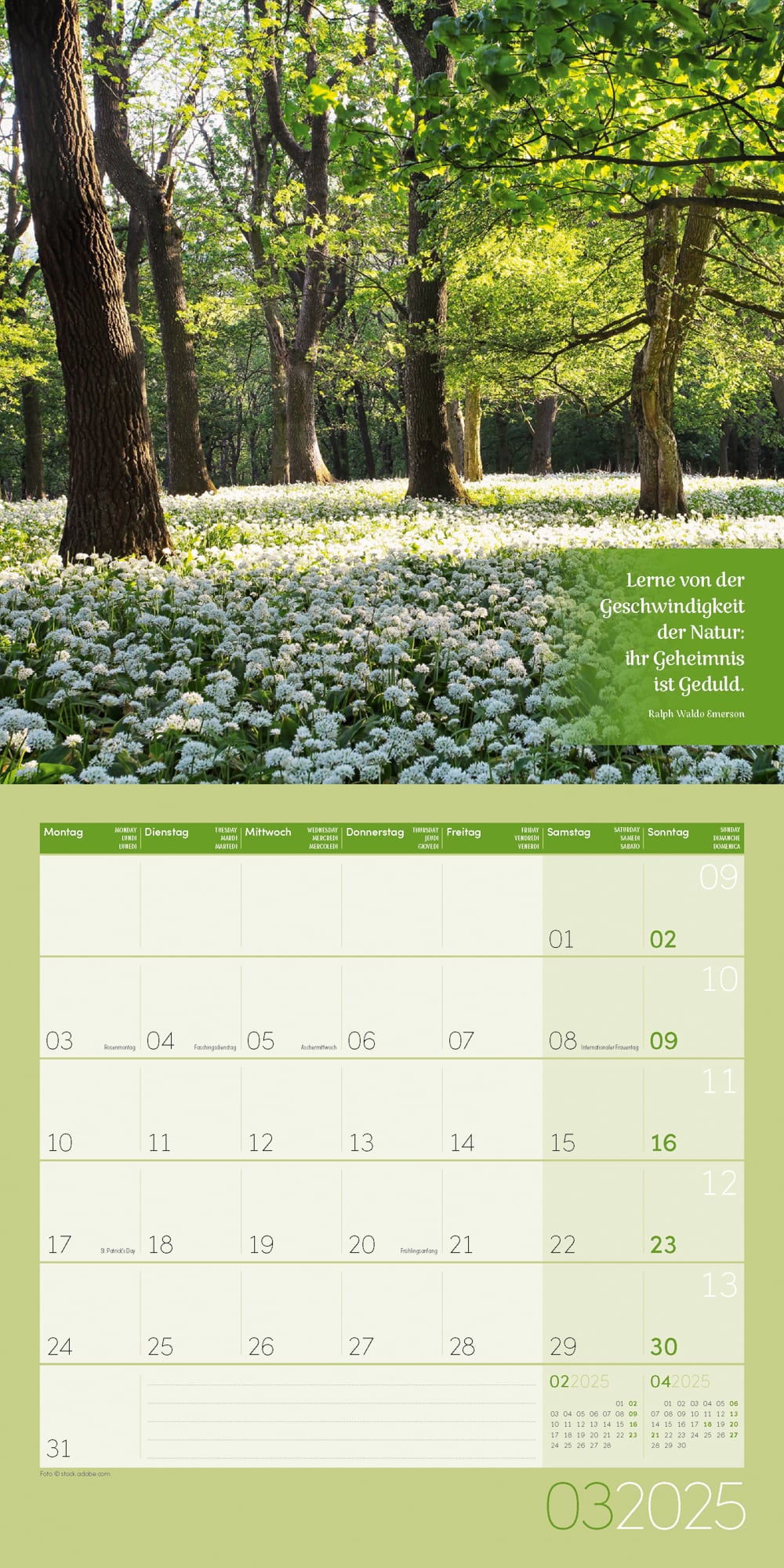 Art12 Collection Kalender Momente für Dich 2025 - 30x30 - Innenansicht 03