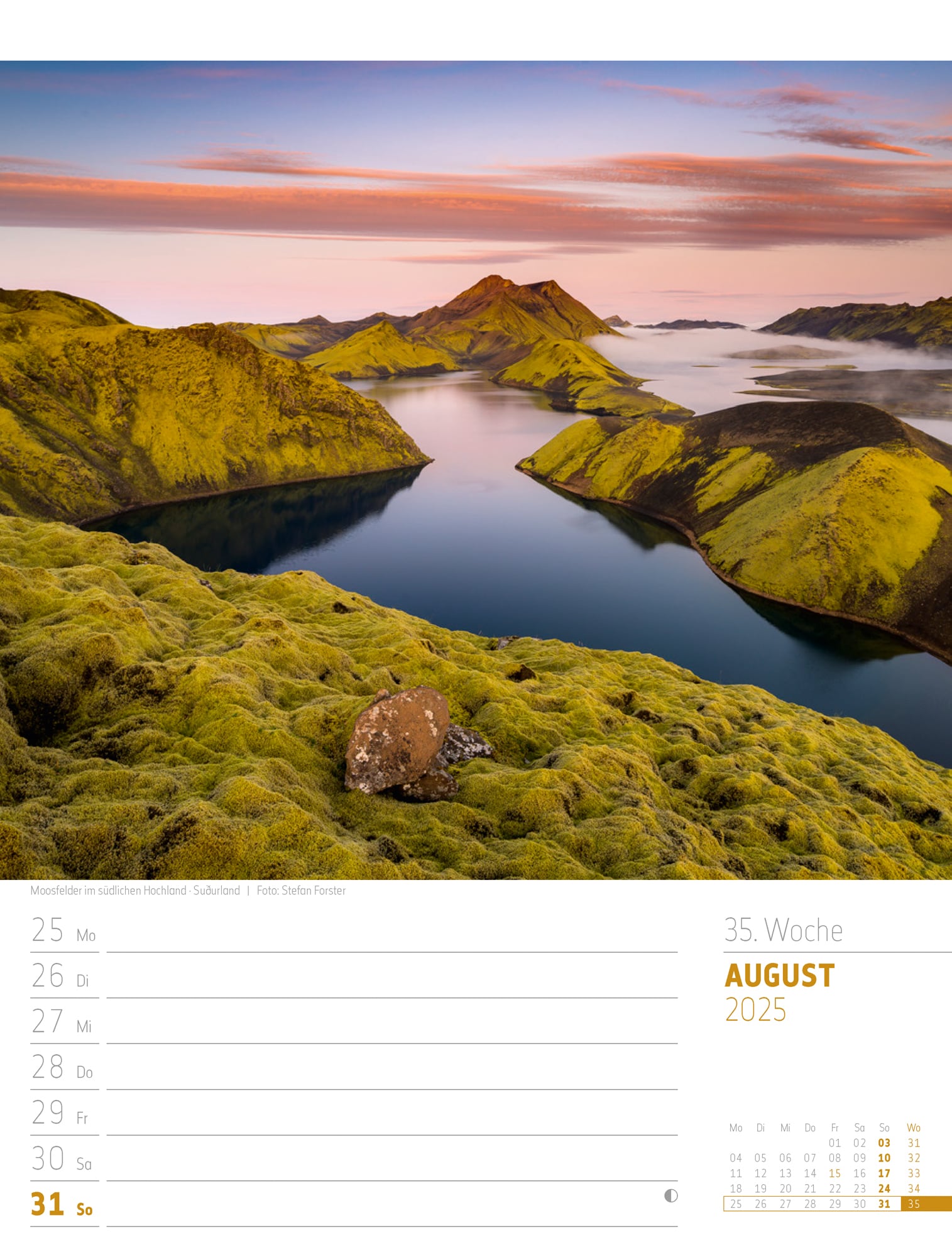 Ackermann Calendar Iceland 2025 - Weekly Planner - Inside View 38
