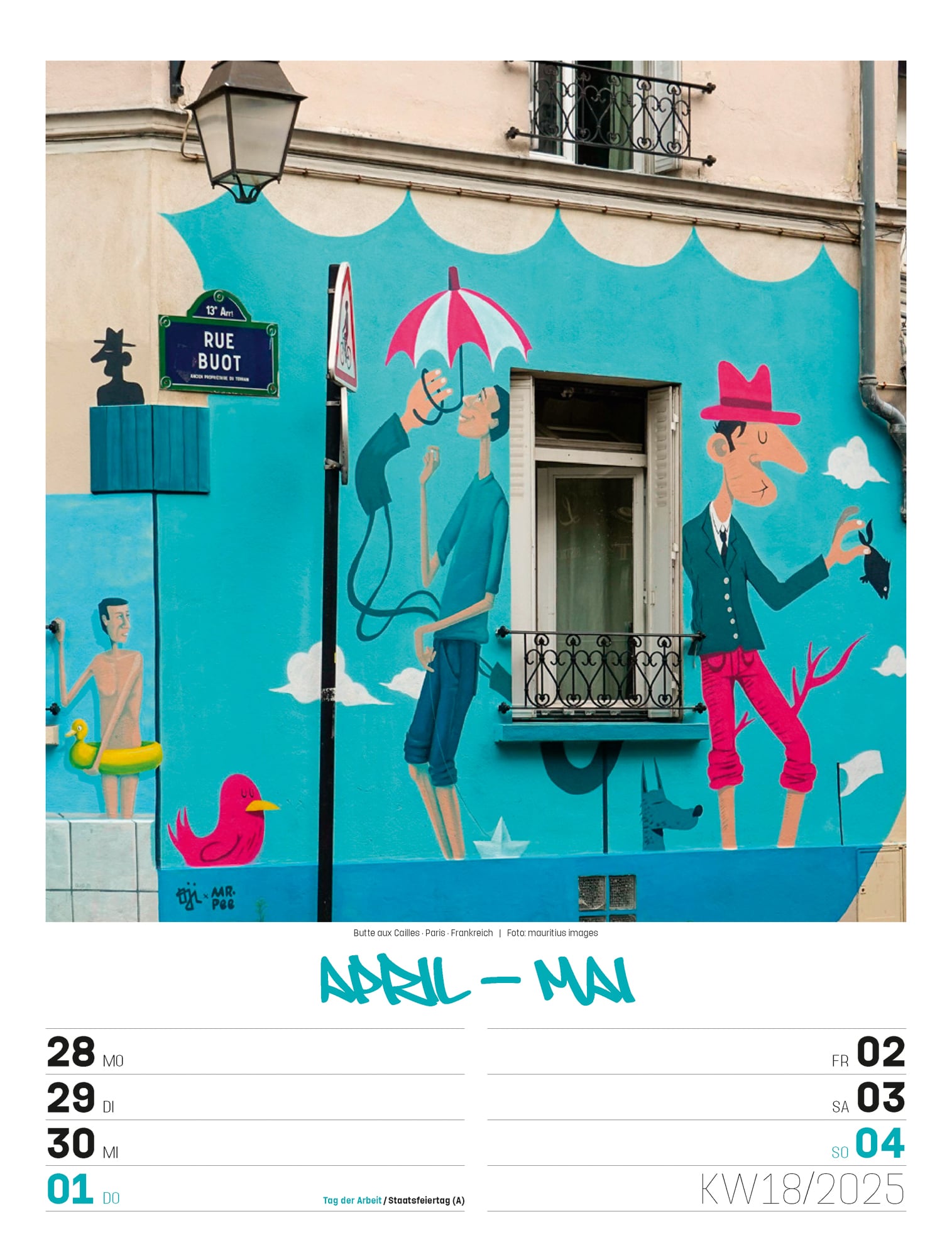 Ackermann Calendar Street Art 2025 - Weekly Planner - Inside View 21